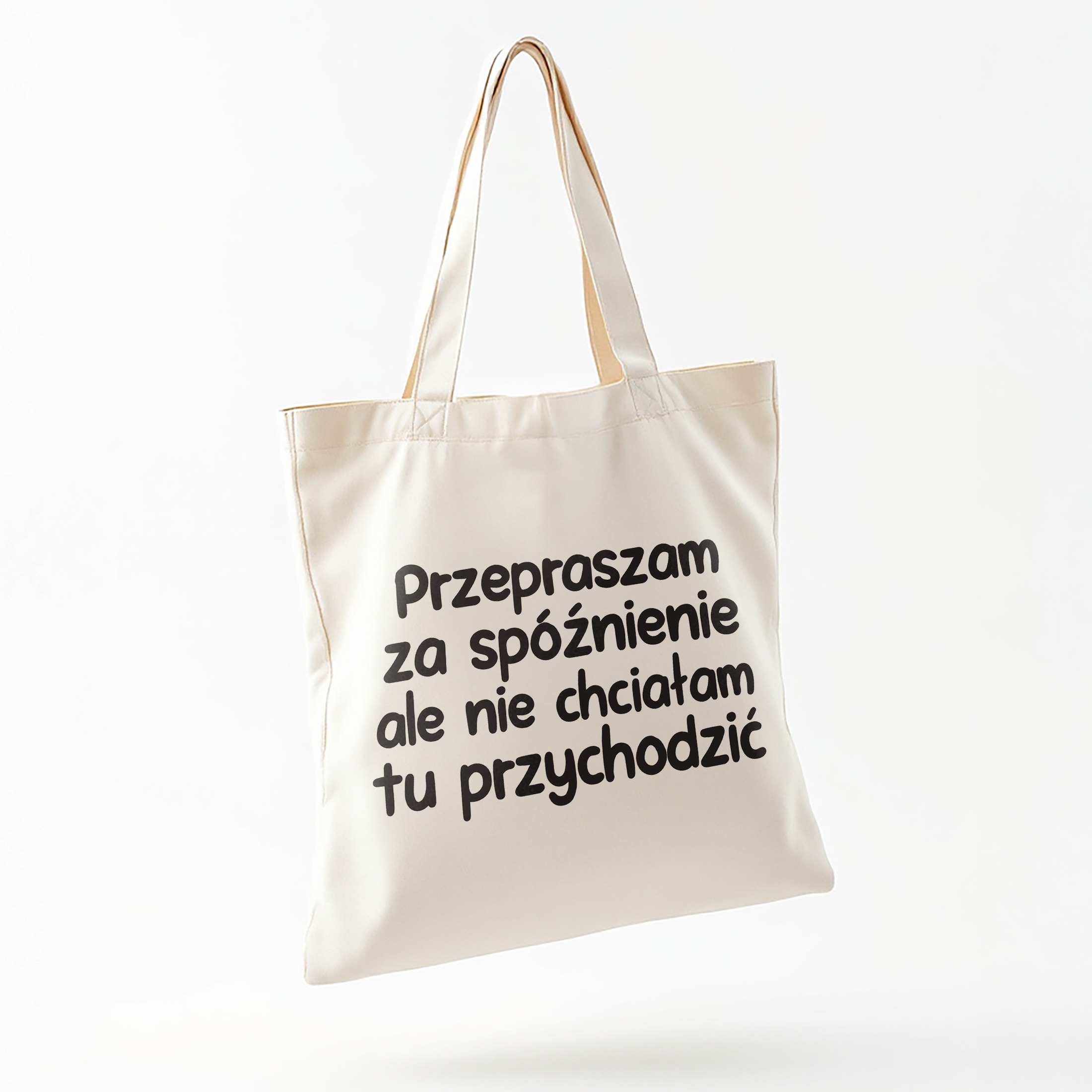 Torba bawełniana na zakupy Przepraszam Za Spóźnienie Zabawny Prezent