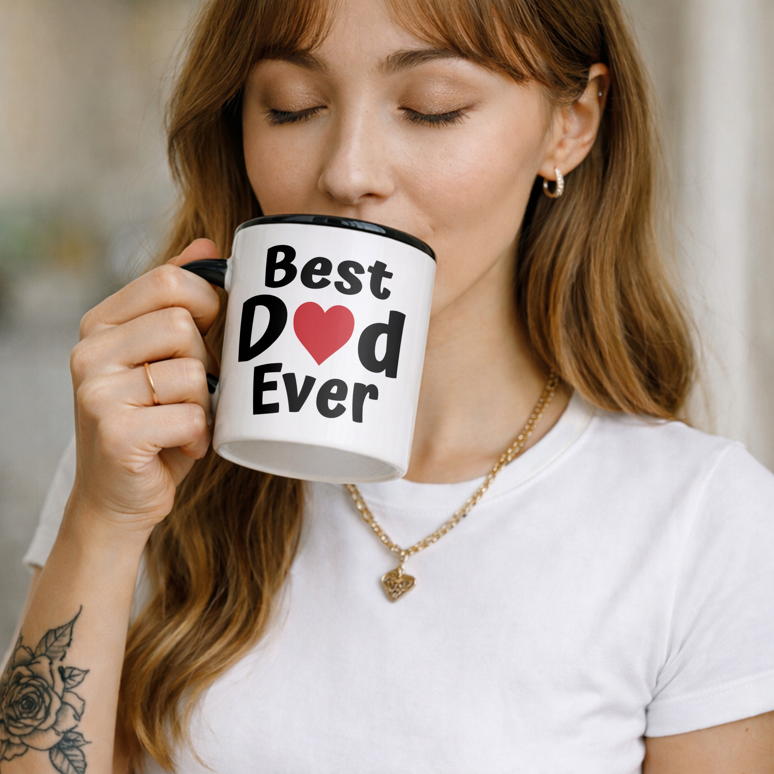 Kubek Czarny Dzień Ojca Best Dad Ever Upominek Dla Taty