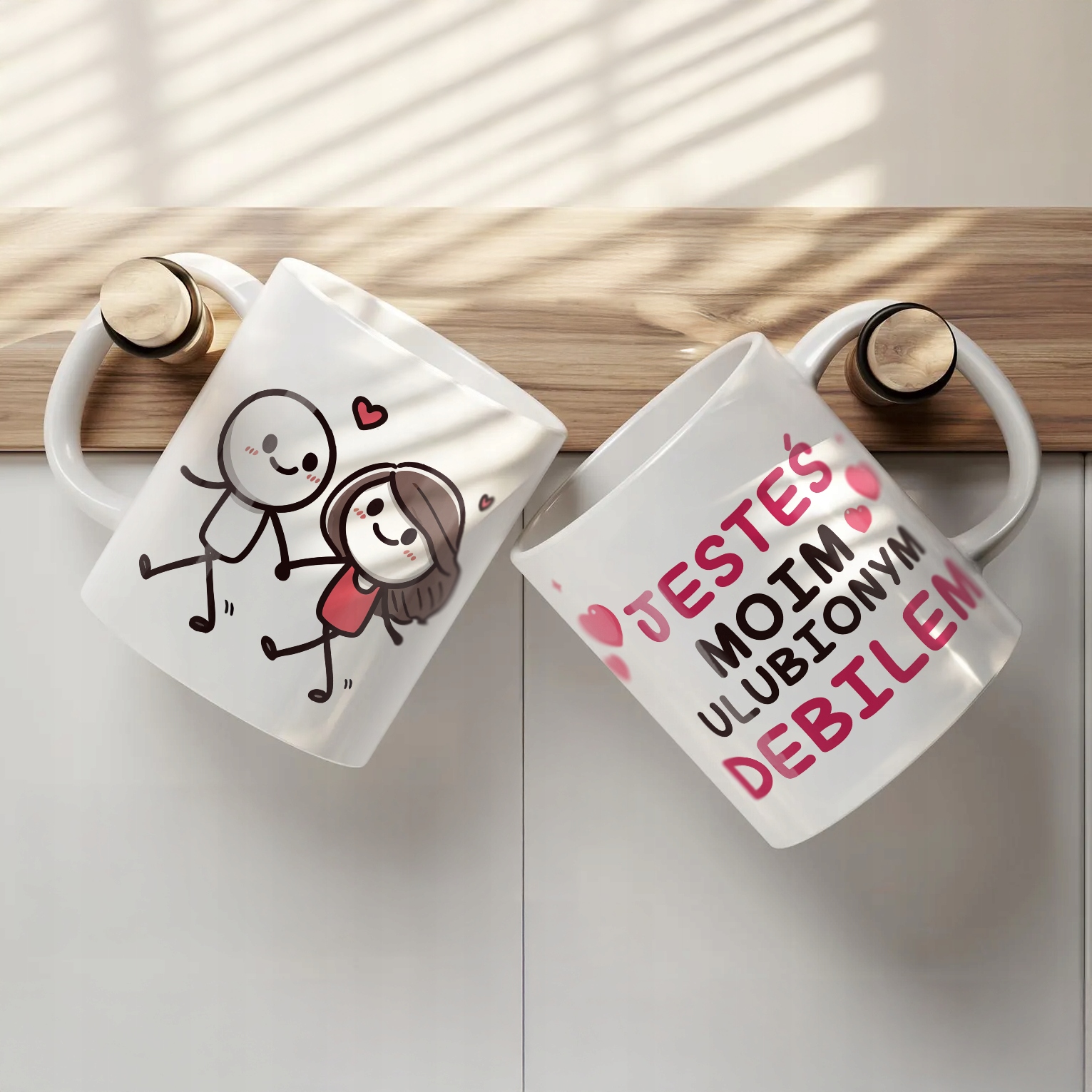 Kubek ceramiczny 330ml Walentynki Jesteś Moim Ulubionym Debilem Prezent