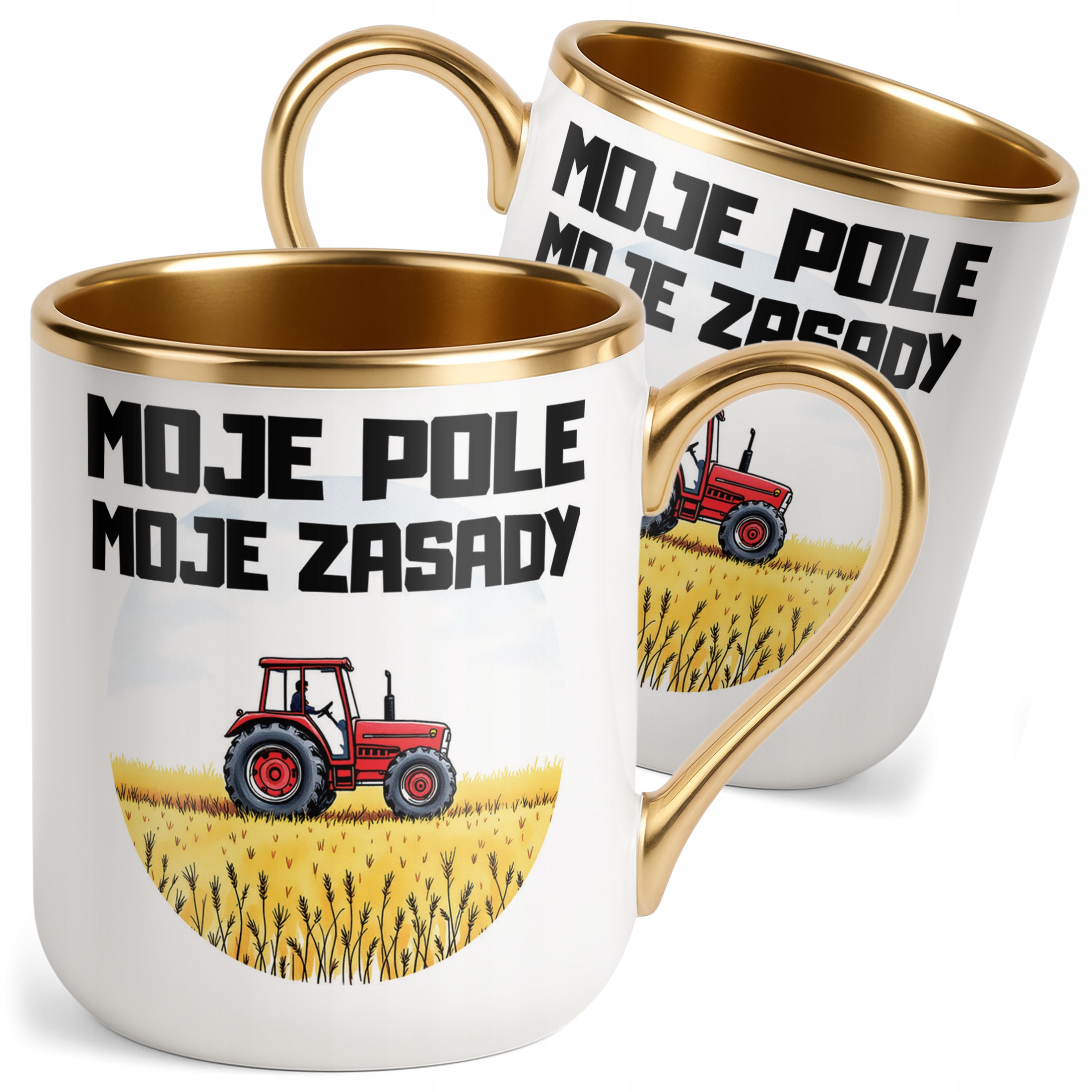 Kubek Premium Złoty Rolnik Dla Rolnika Traktor Zabawny Prezent