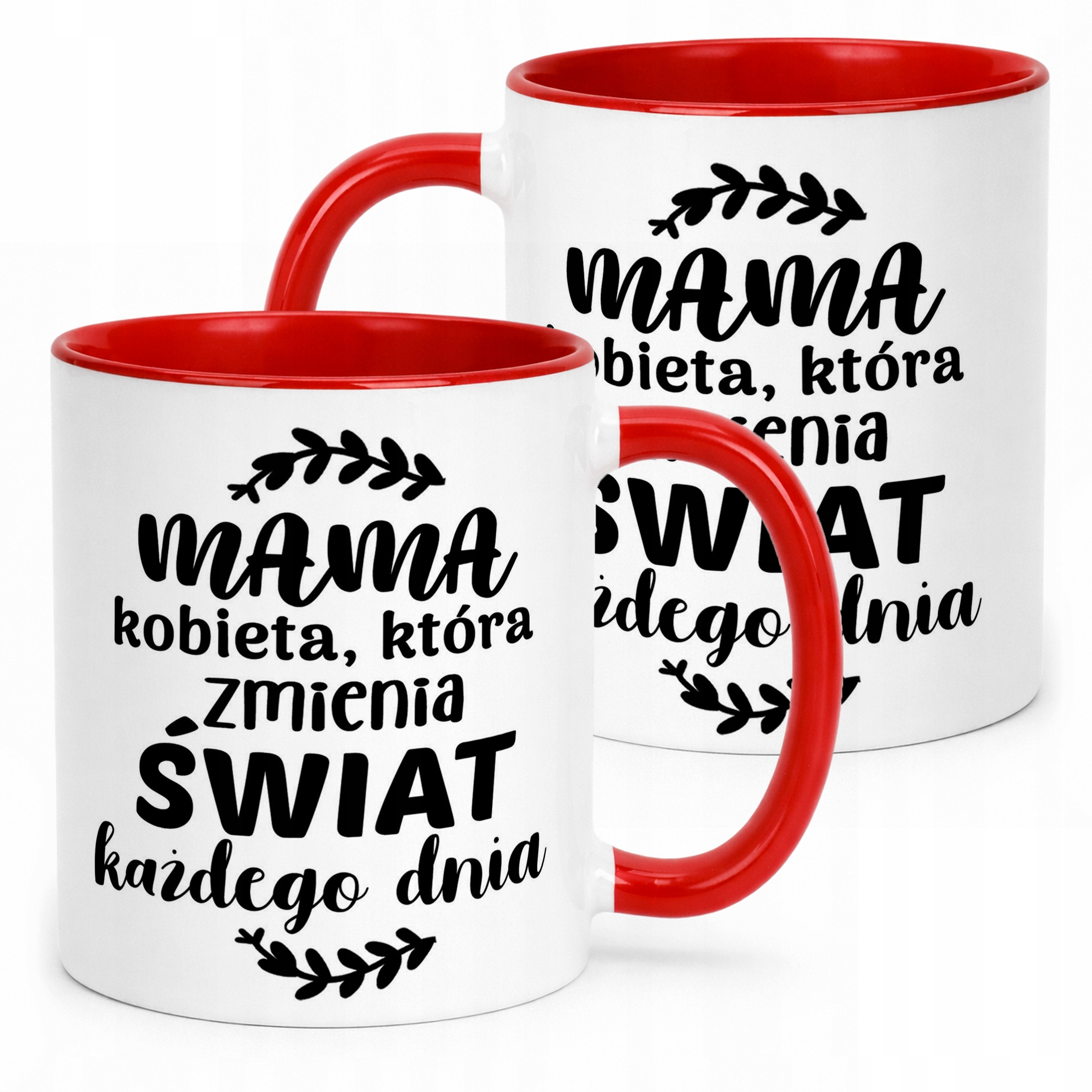 Kubek Czerwony Dzień Matki Dla Mamy Prezent Kobieta Która Zmienia Świat