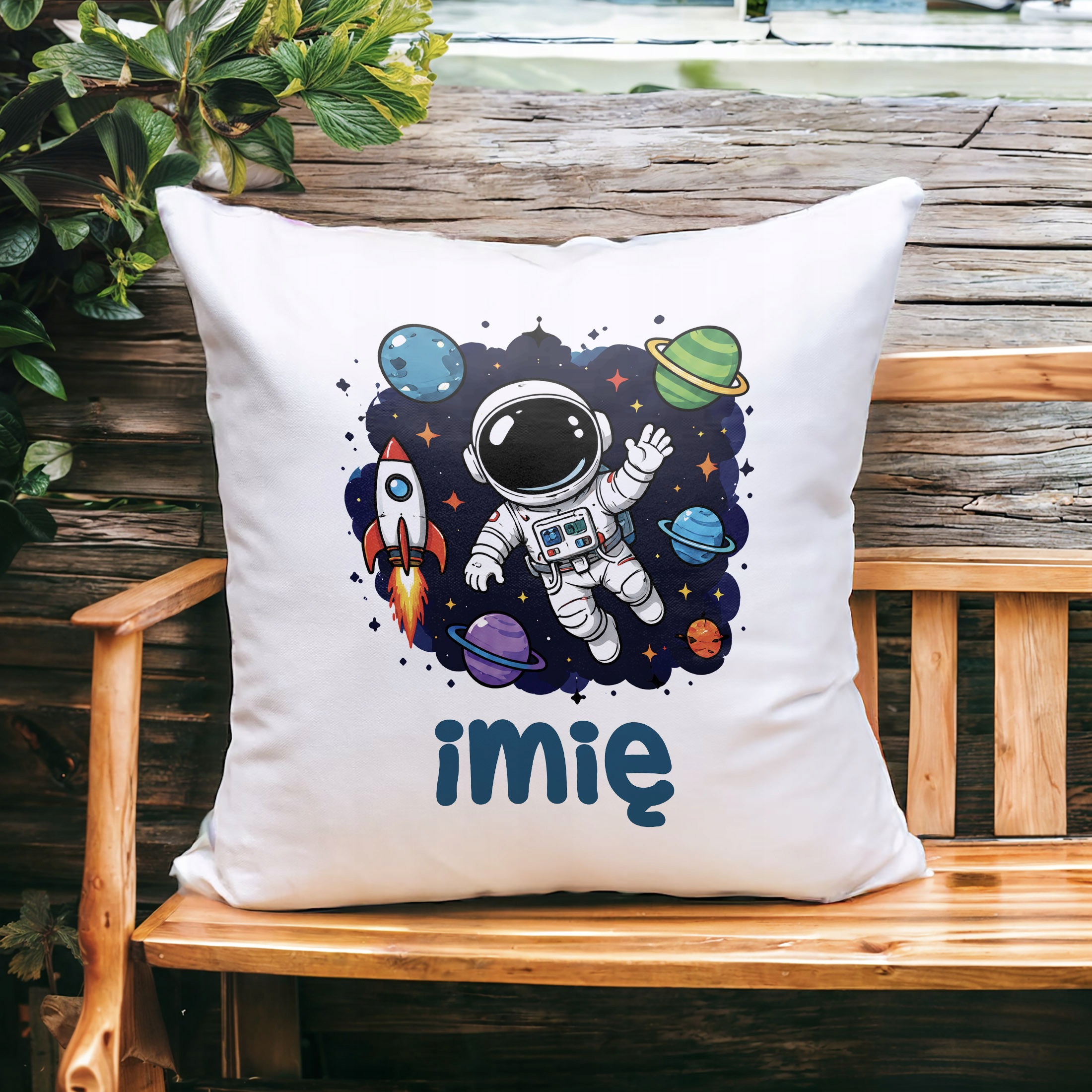Zestaw Personalizowany Kubek Różowy Poduszka Astronauta Prezent