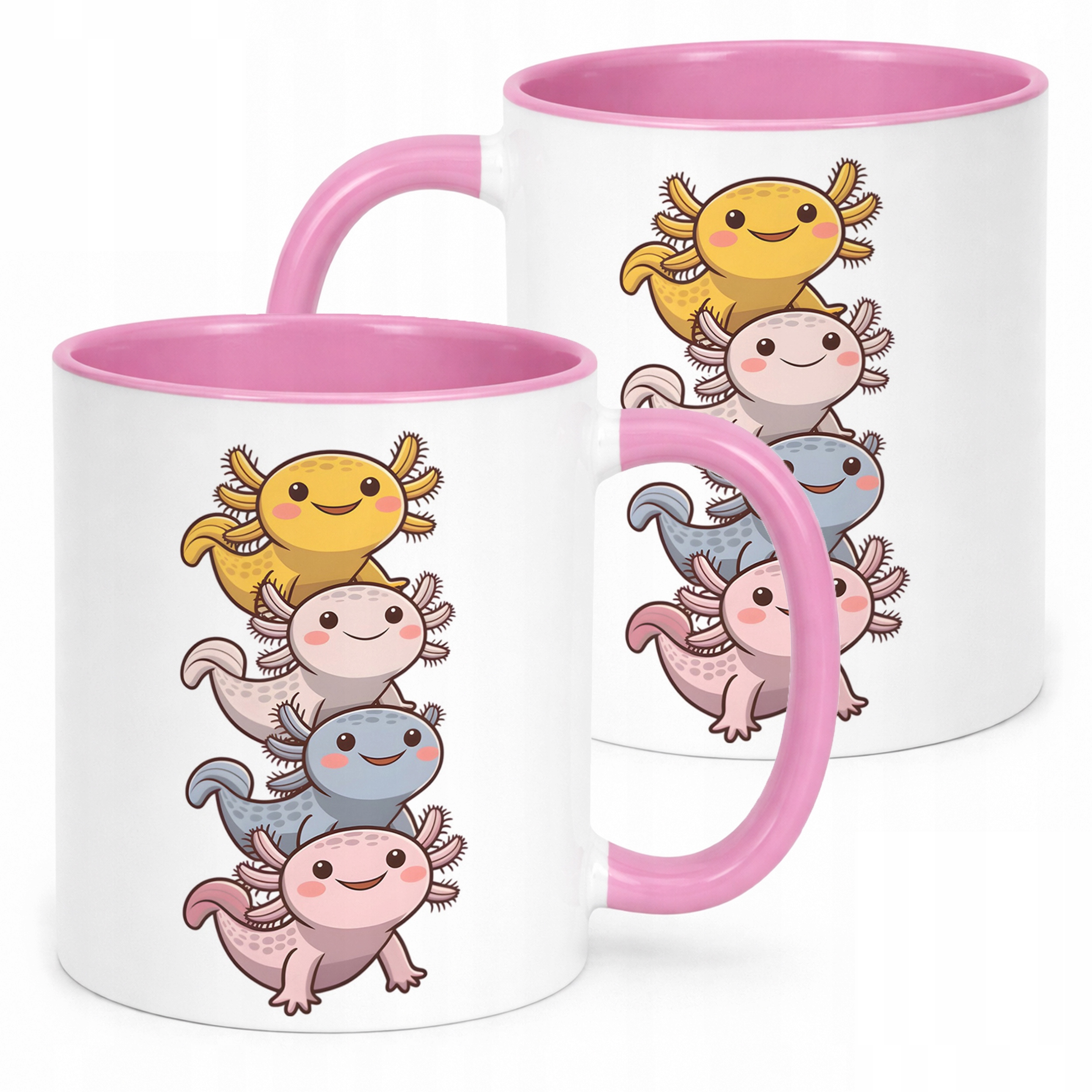 Różowy kubeczek 330ml dla fana gier Aksolotl Axolotl Różowy Zwierzak Trend