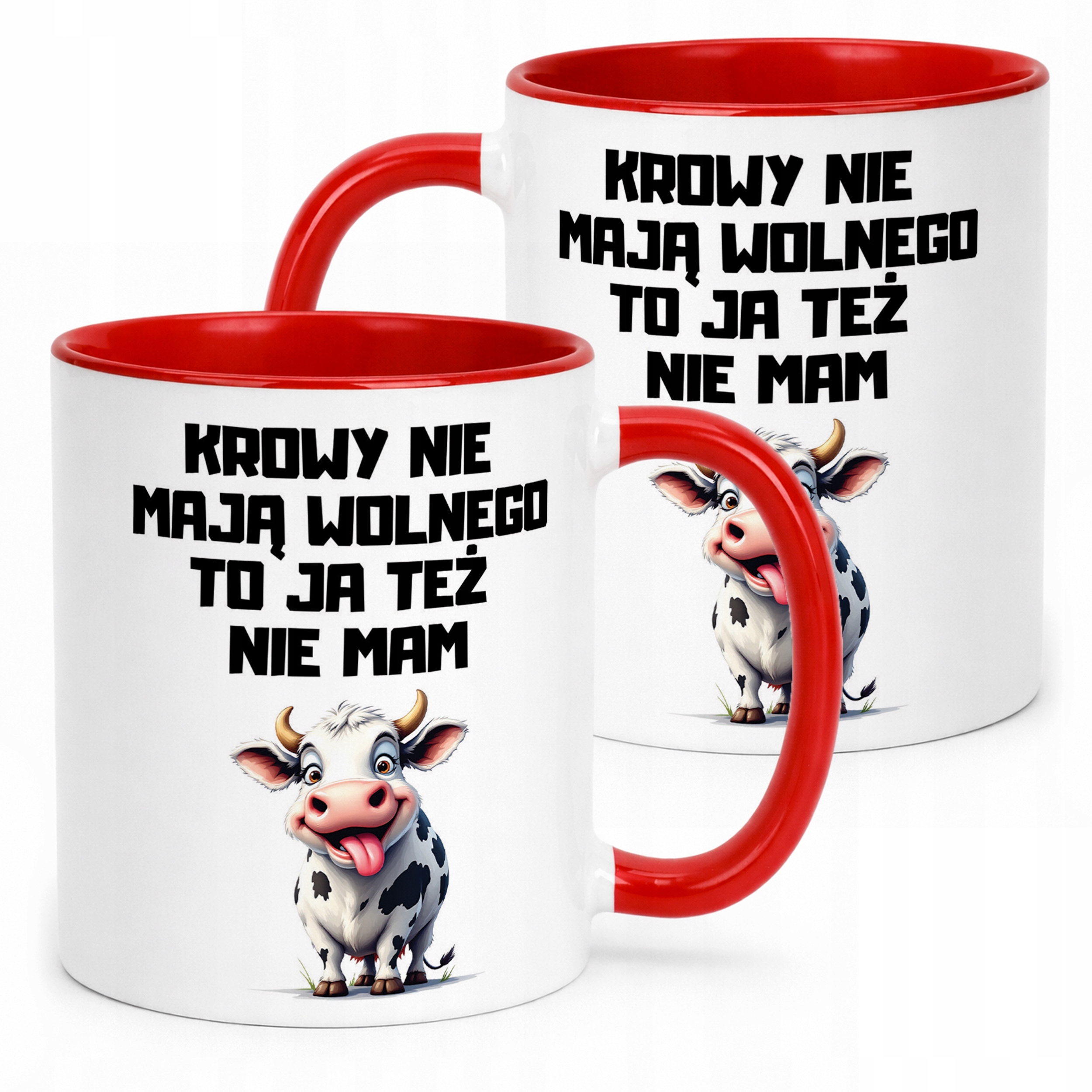 Kubek Czerwony Rolnik Dla Rolnika Krowa Zabawny Prezent Upominek