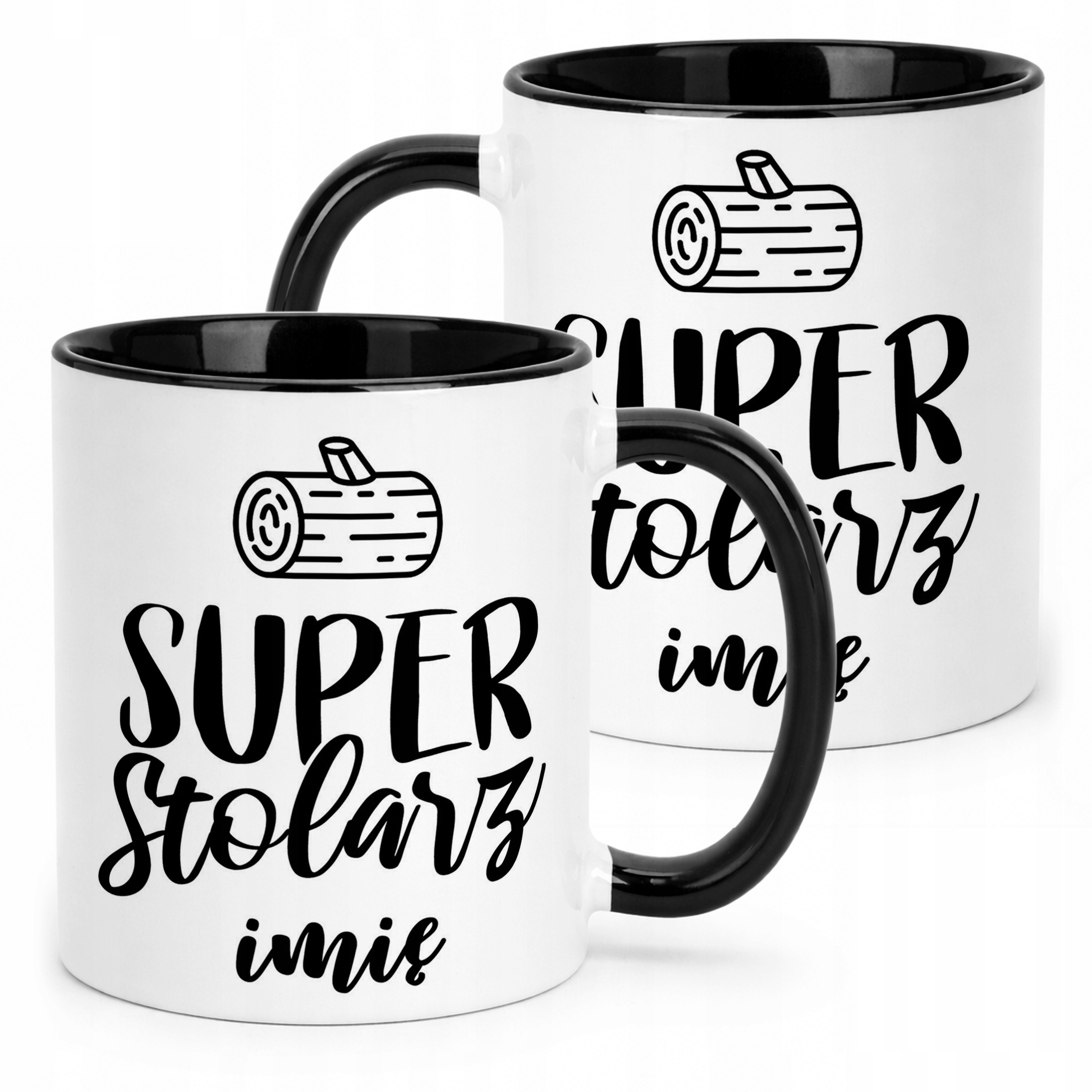 Kubek Czarny Personalizowany Super Stolarz Prezent Upominek