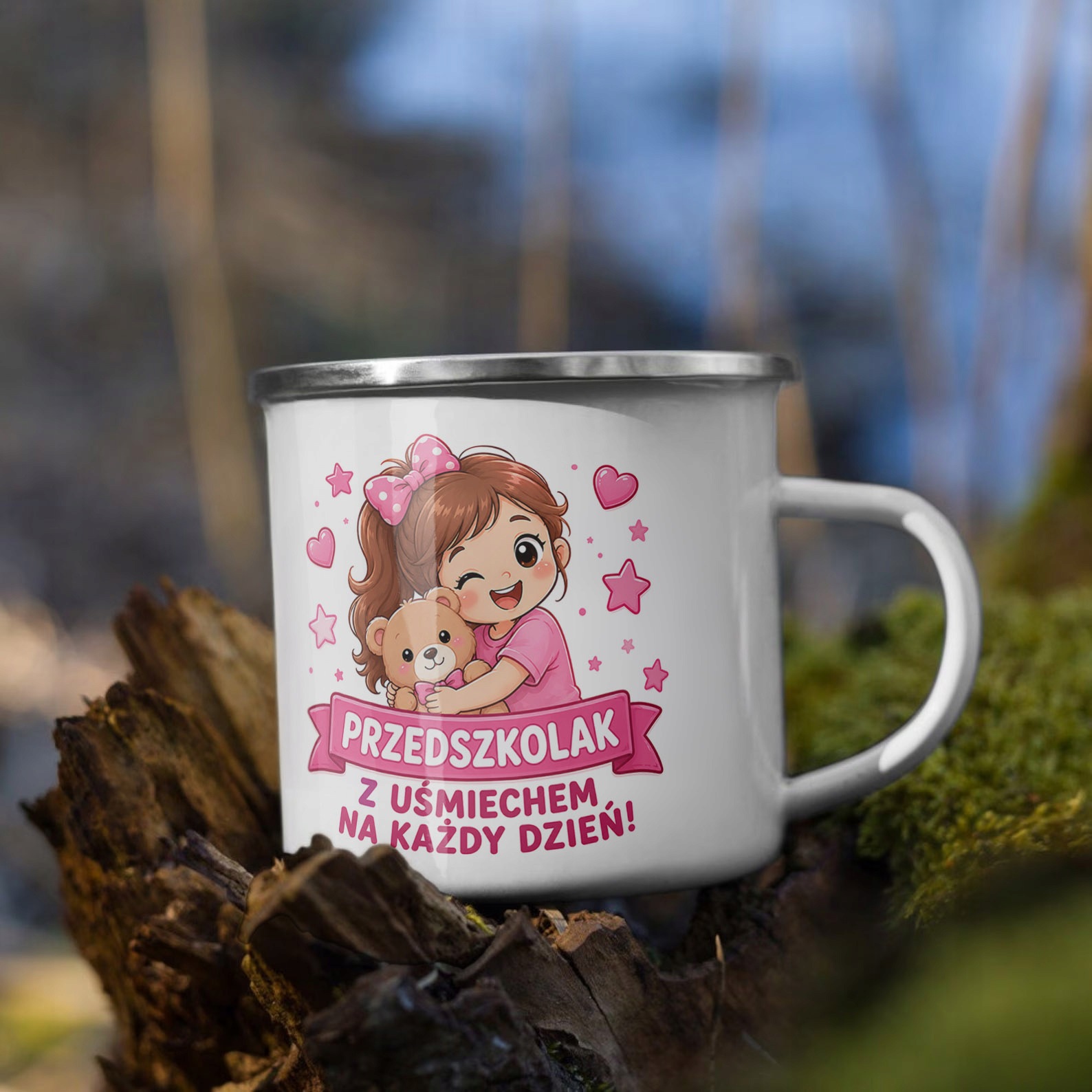 Zestaw Plecak Worek Kubek Emaliowany Z Nadrukiem Przedszkolak Szkoła