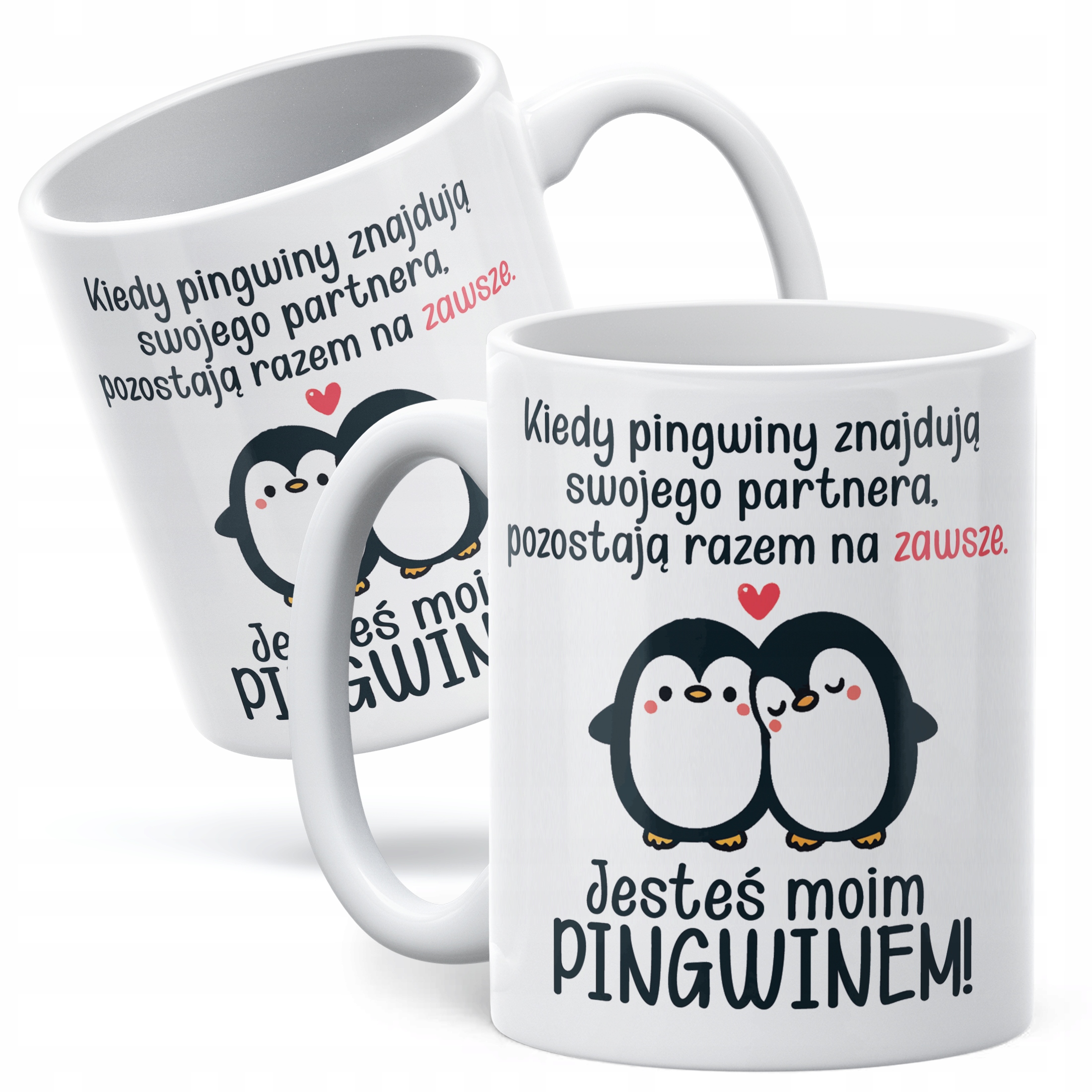 Kubek walentynkowy na Walentynki Jesteś Moim Pingwinem Prezent Upominek