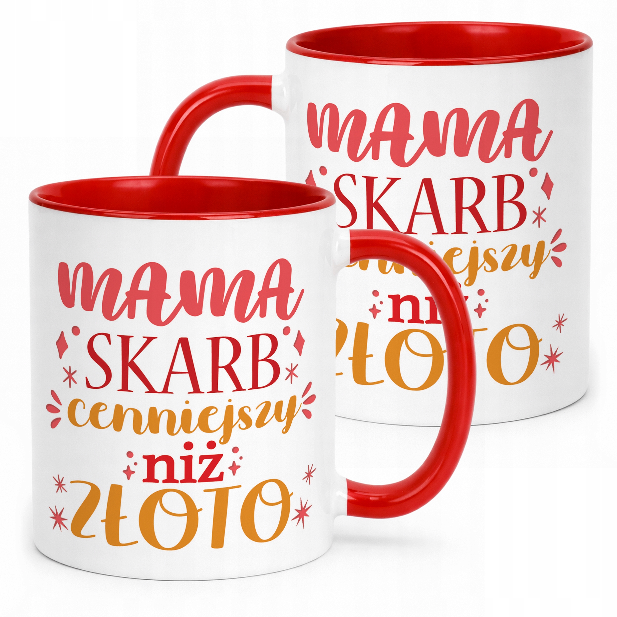 Kubek Czerwony Dzień Matki Dla Mamy Prezent Skarb Cenniejszy Niż Złoto