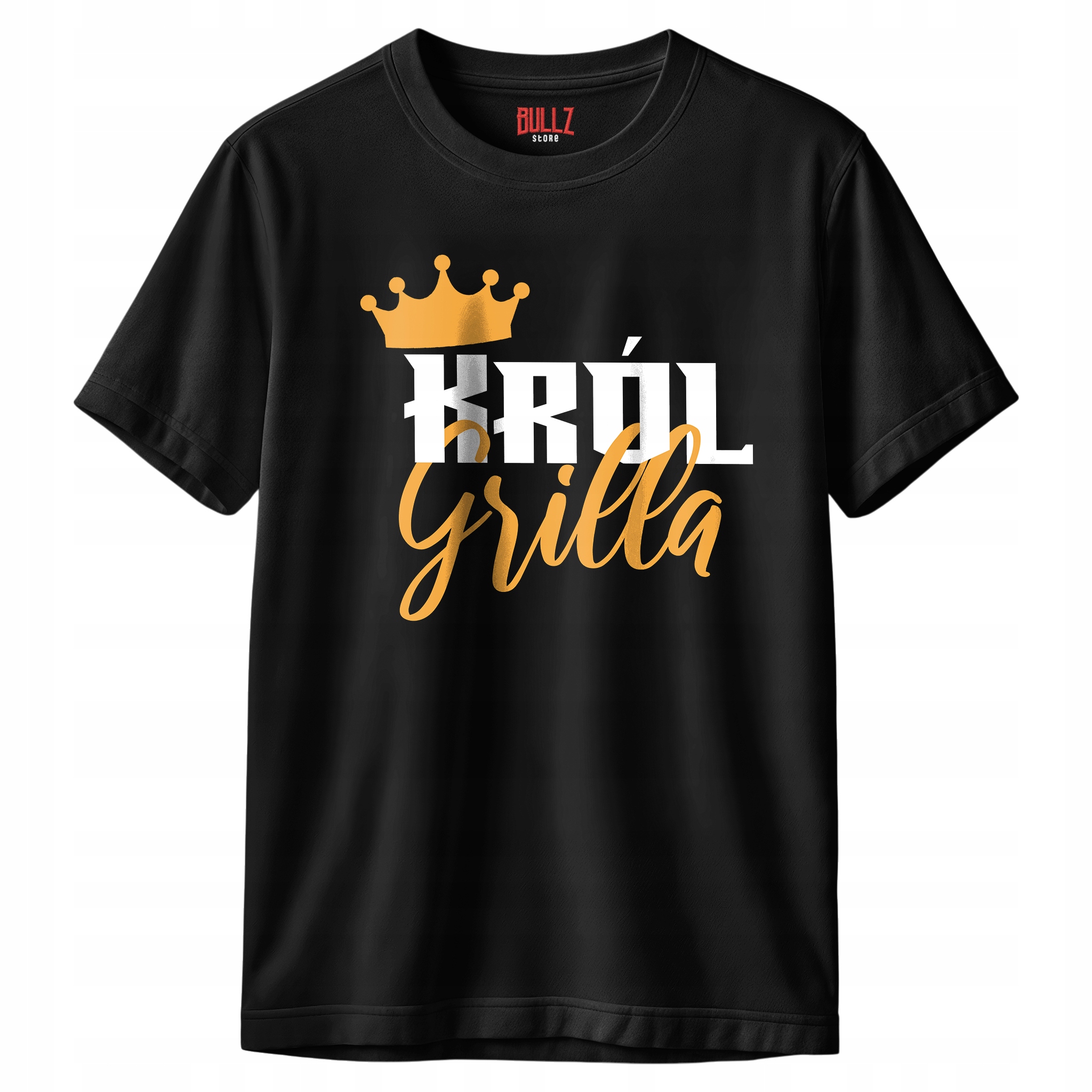 Koszulka czarna męska Król Grilla Zabawny Prezent