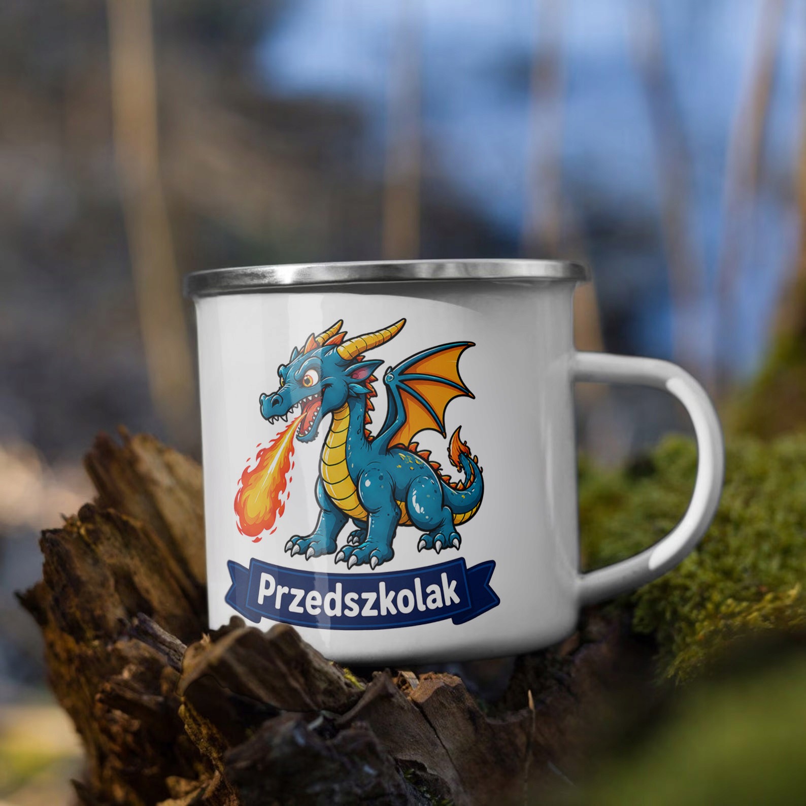 Zestaw Plecak Worek Kubek Emaliowany Z Nadrukiem Przedszkolak Szkoła