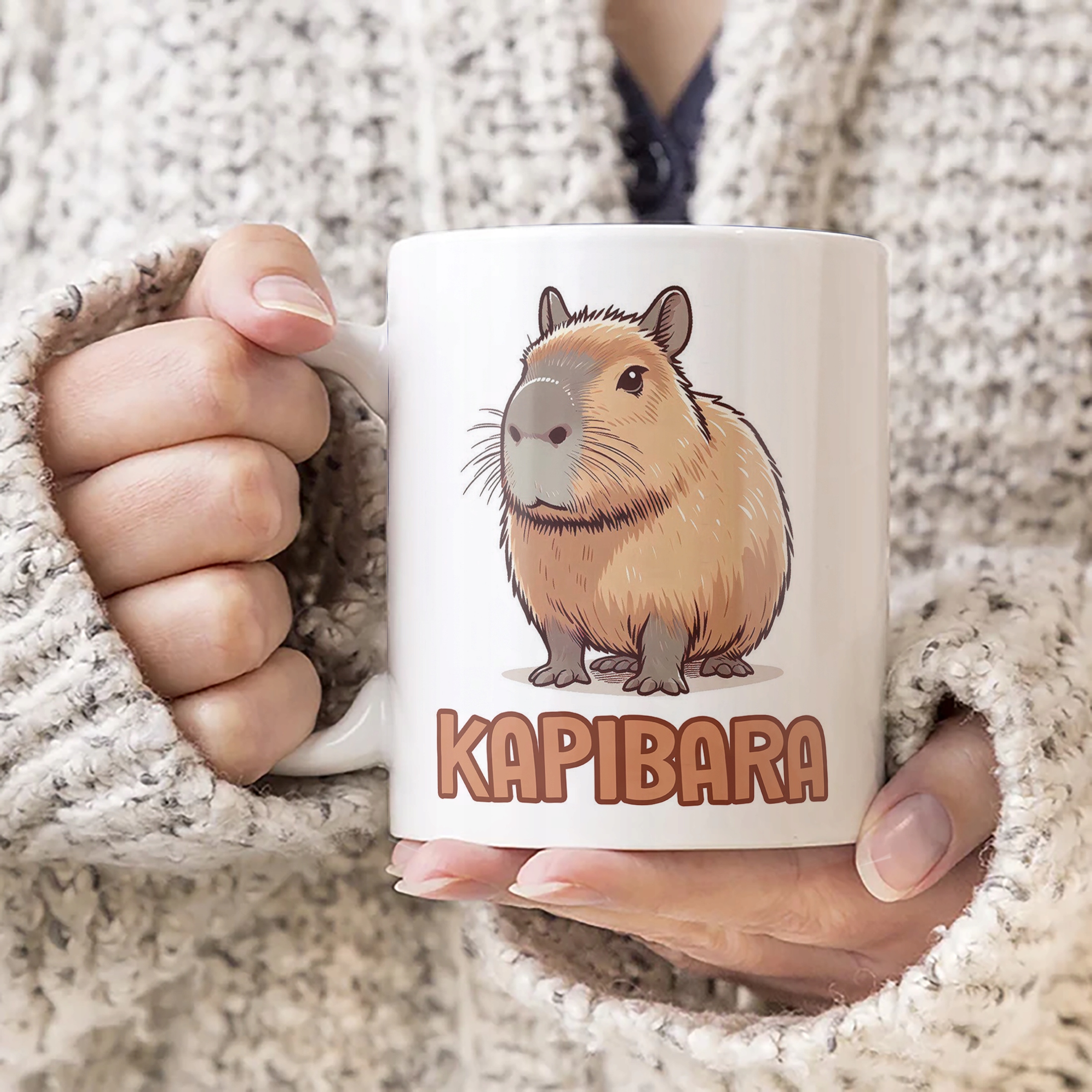 Kubek ceramiczny Kapibara Capybara Zwierzak Słodki Dla Dzieci Prezent