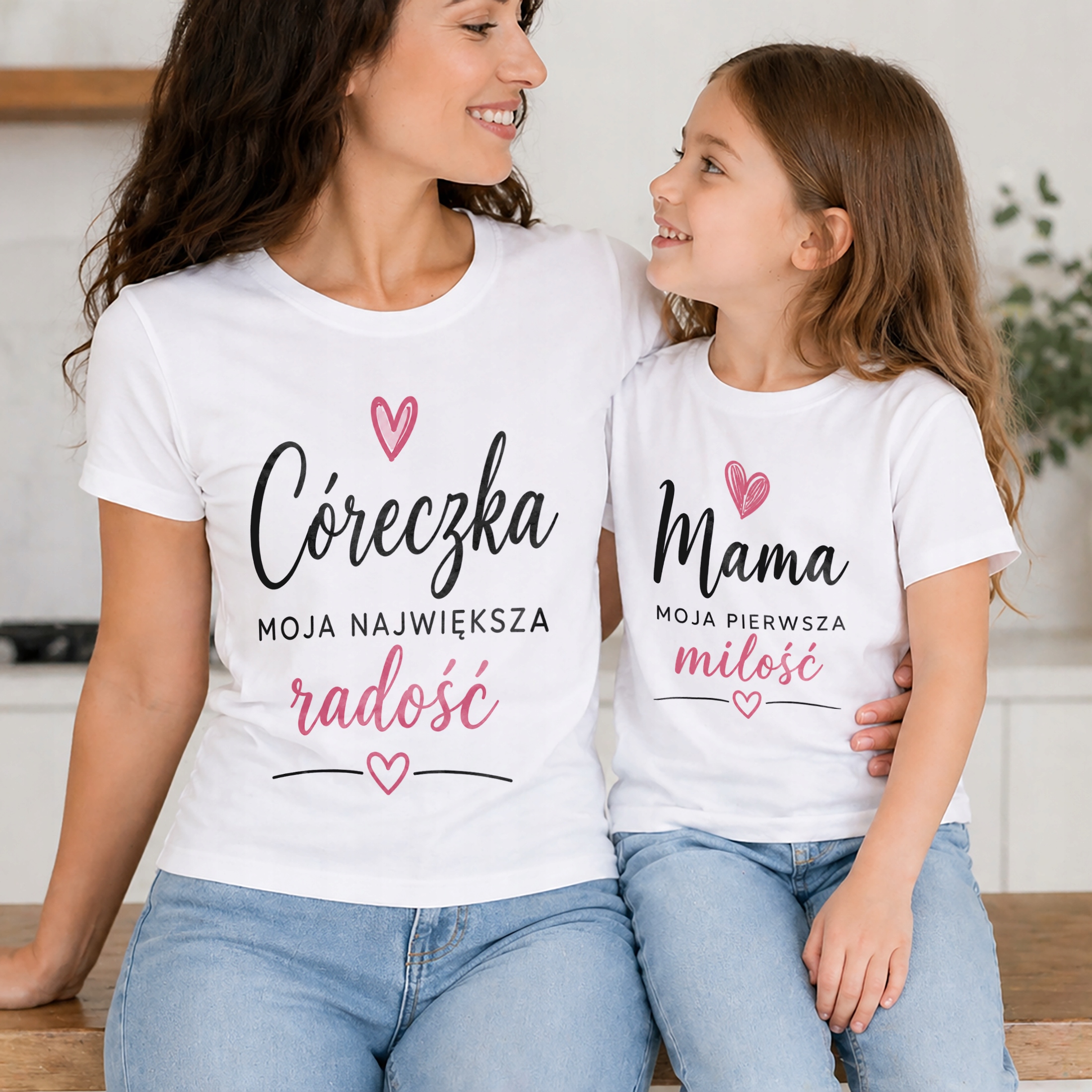 T-shirty dla mamy i córki zestaw prezent na Dzień Matki komplet rodzinny
