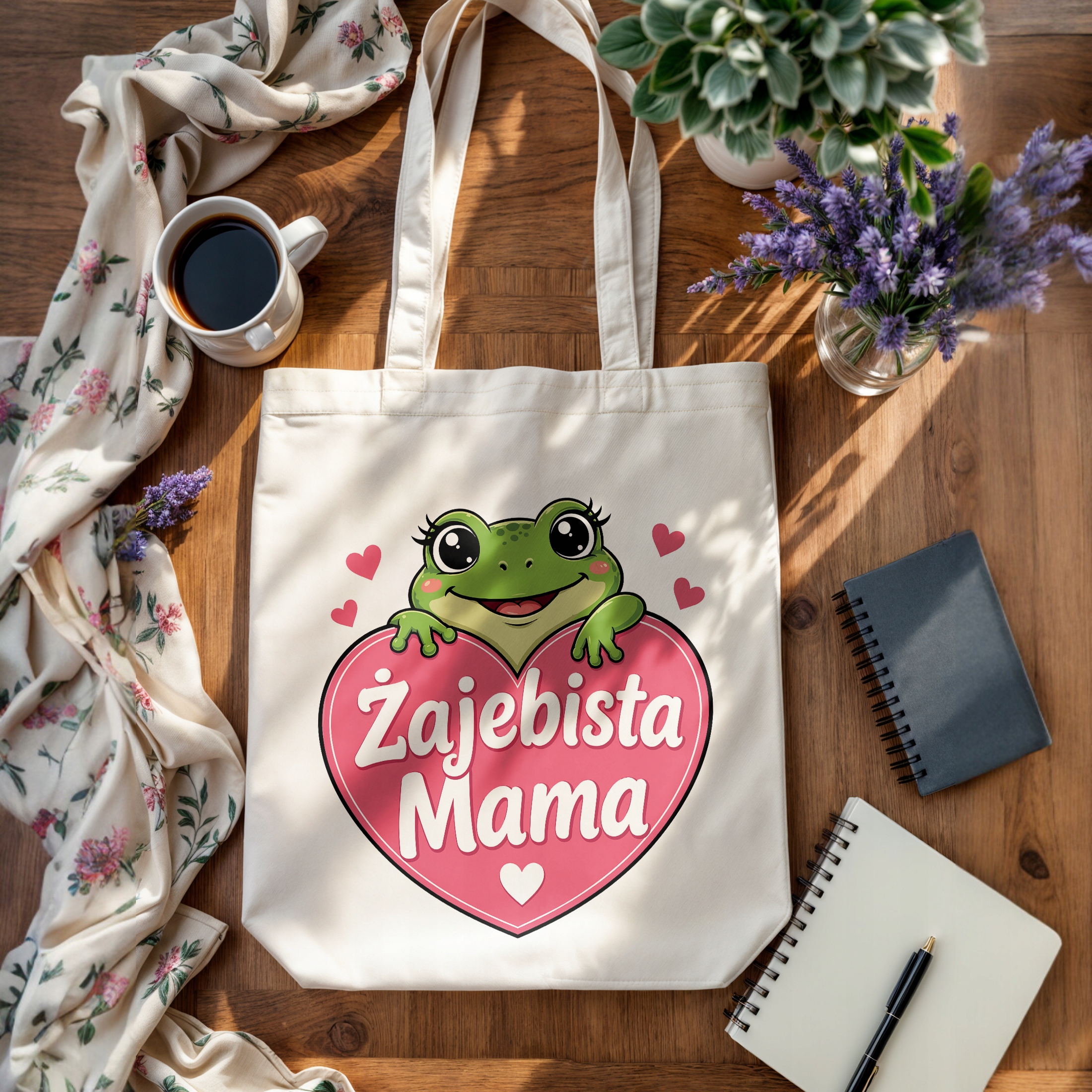 Dzień Matki prezent dla mamy torba bawełniana premium naturalna torba