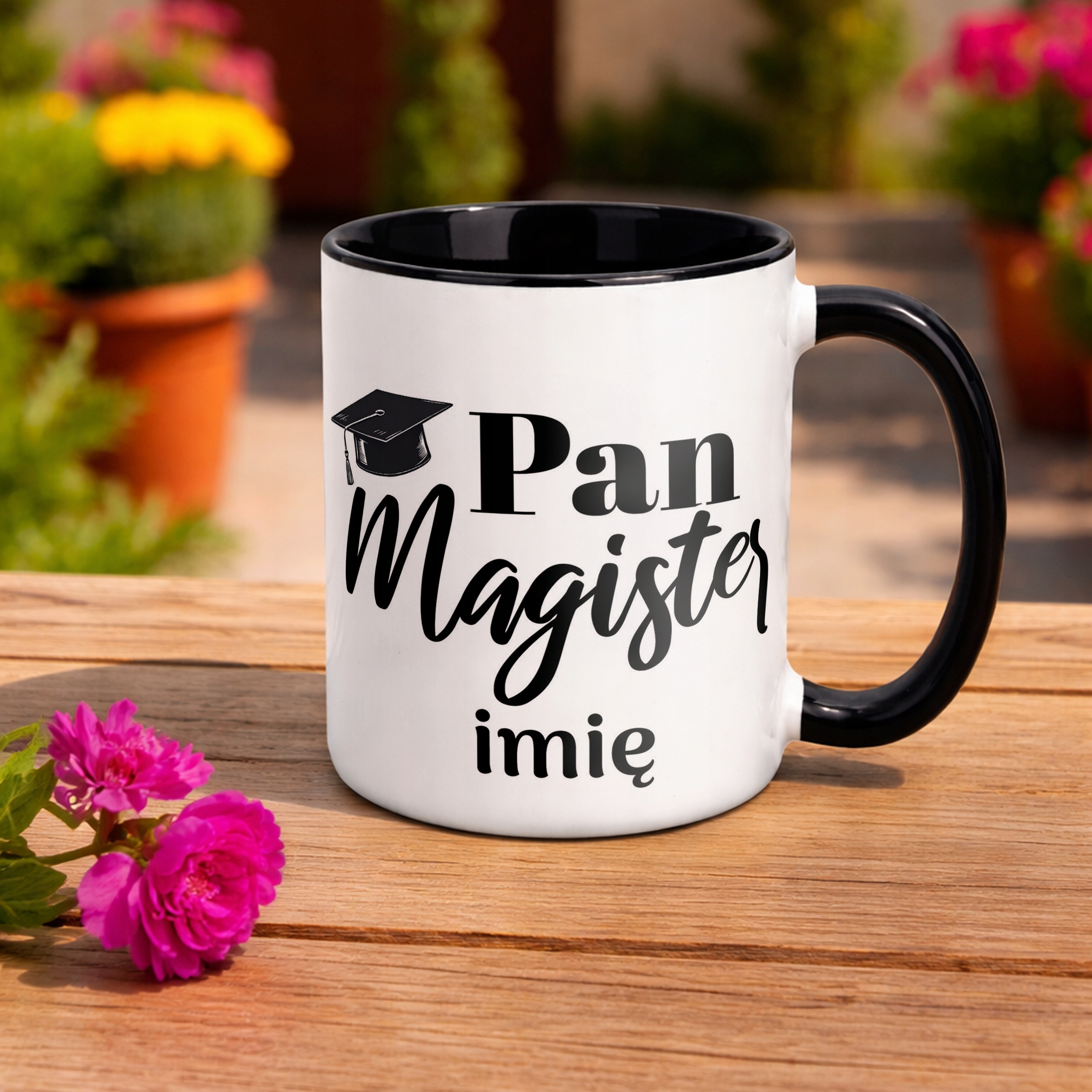 Kubek Czarny Personalizowany Pan Magister Prezent Upominek