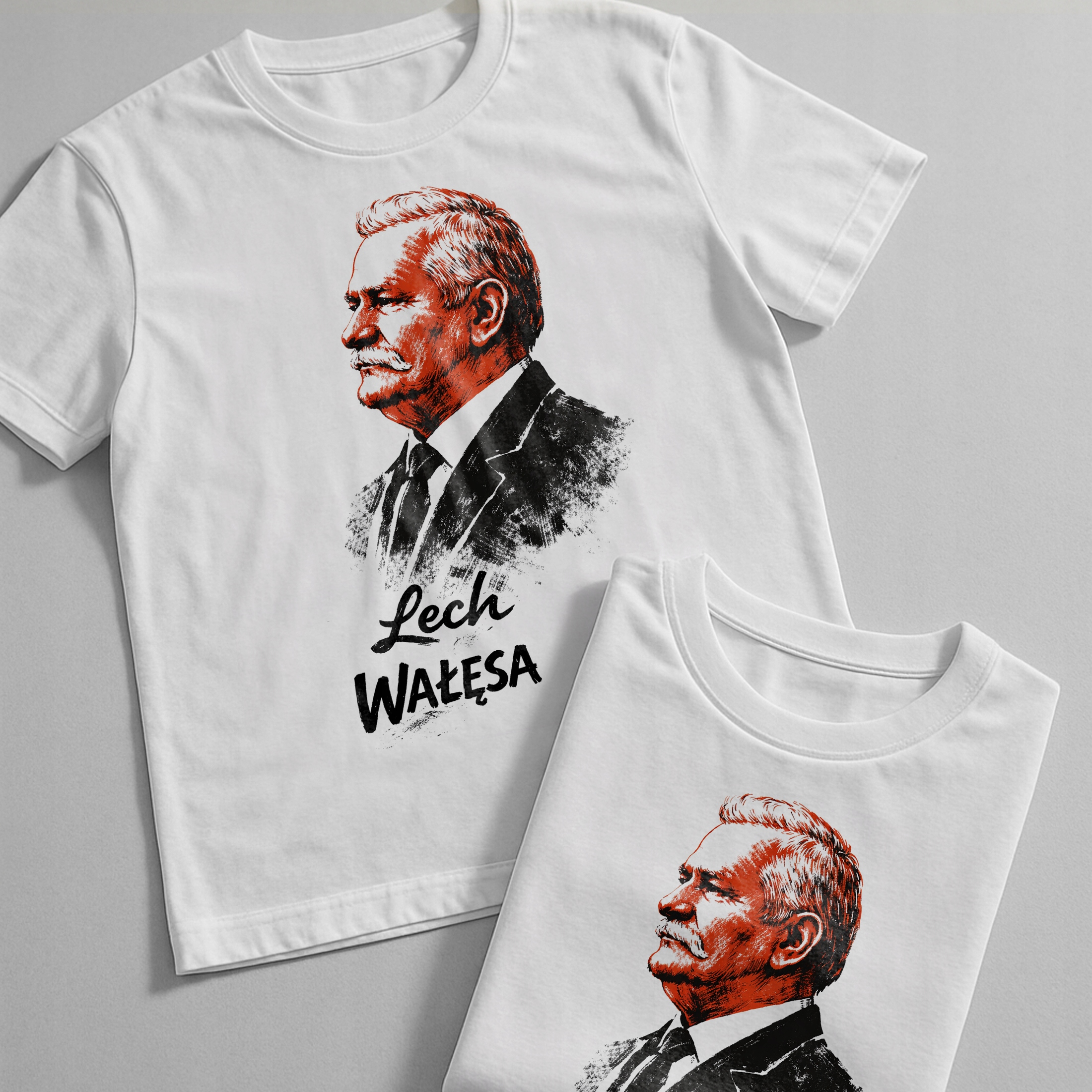Koszulka biała męska Lech Wałęsa Solidarność Noblista Prezydent r. 3XL