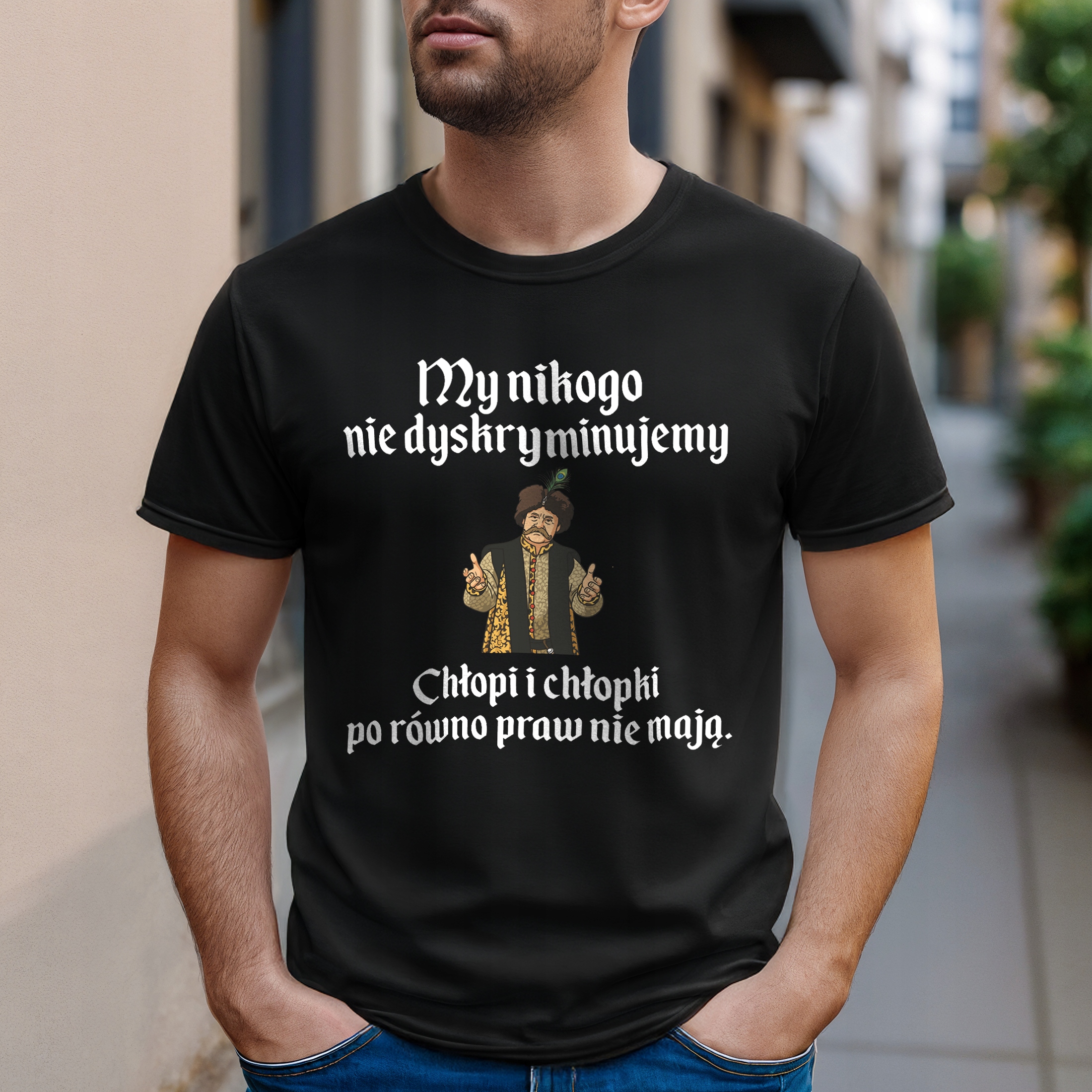 Koszulka czarna męska 1670 My Nikogo Nie Dyskryminujemy r. 3XL