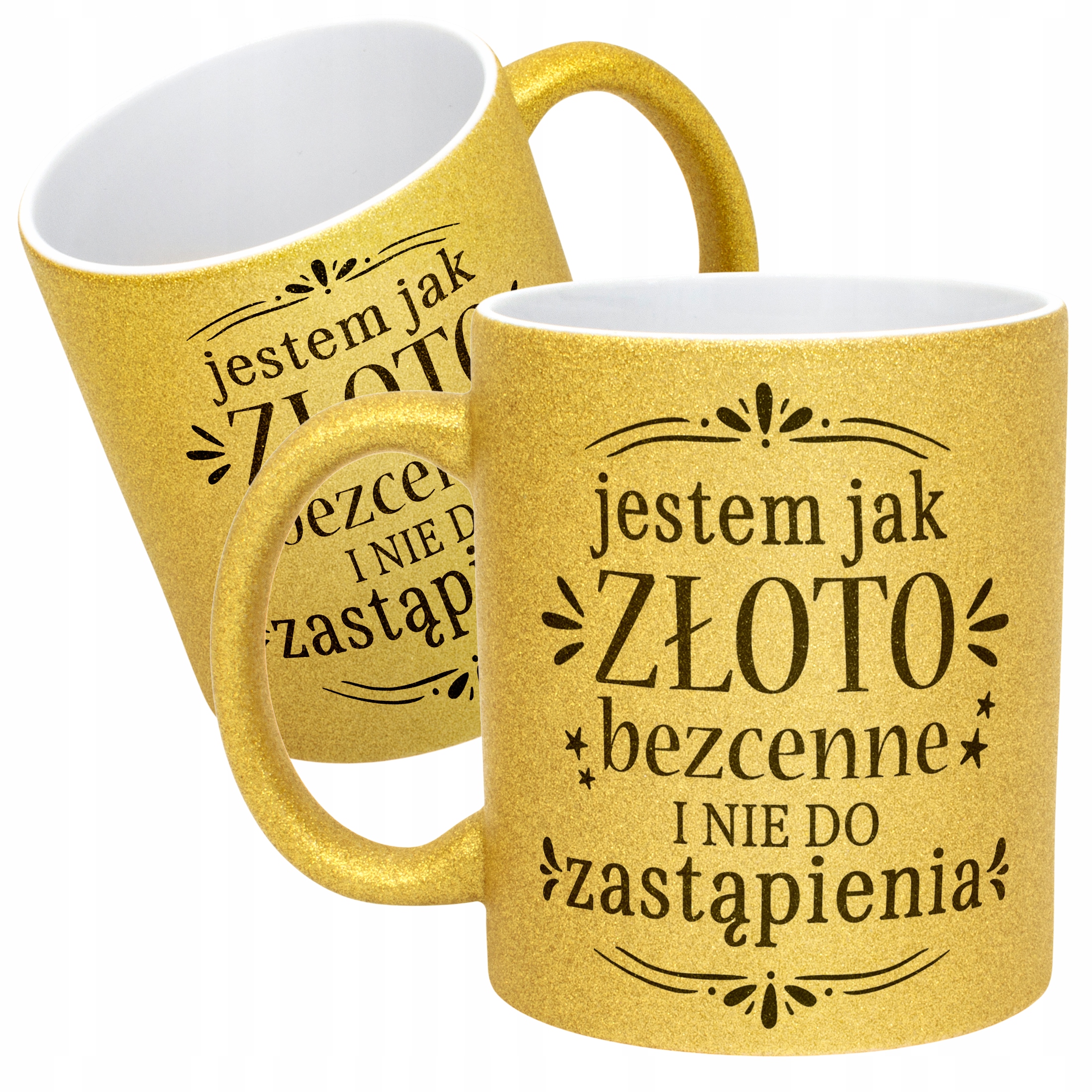 Złoty kubek brokatowy Dzień Kobiet Zabawny Prezent Upominek Dla Kobiety