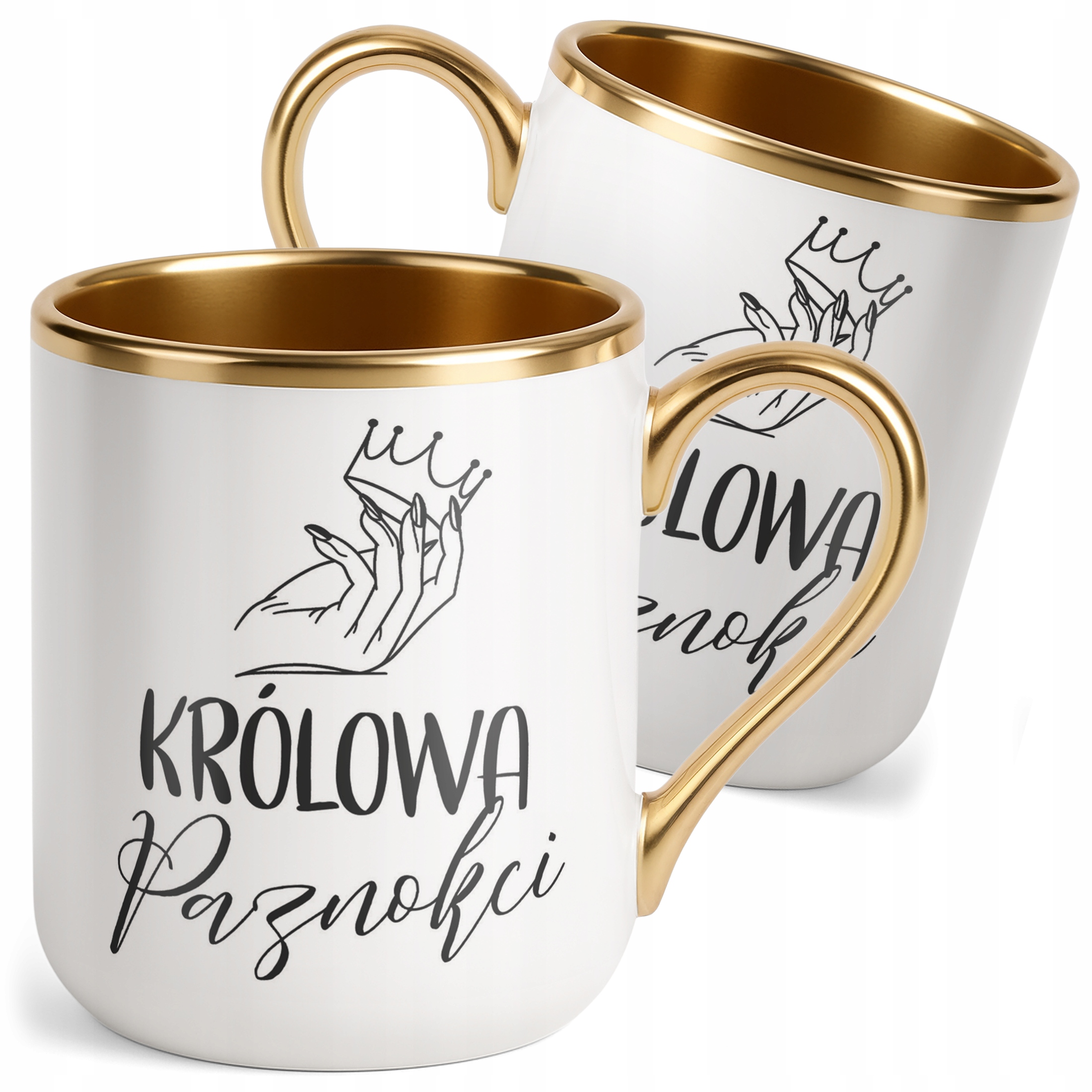 Kubek Premium Złoty Królowa Paznokci Dla Stylistki Paznokci Prezent