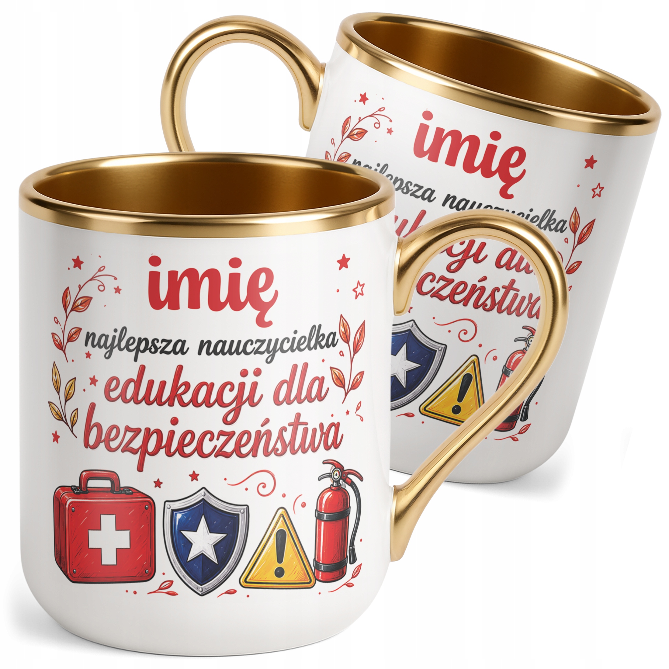 Kubek Premium Złoty z Imieniem Dzień Nauczyciela EDB Prezent