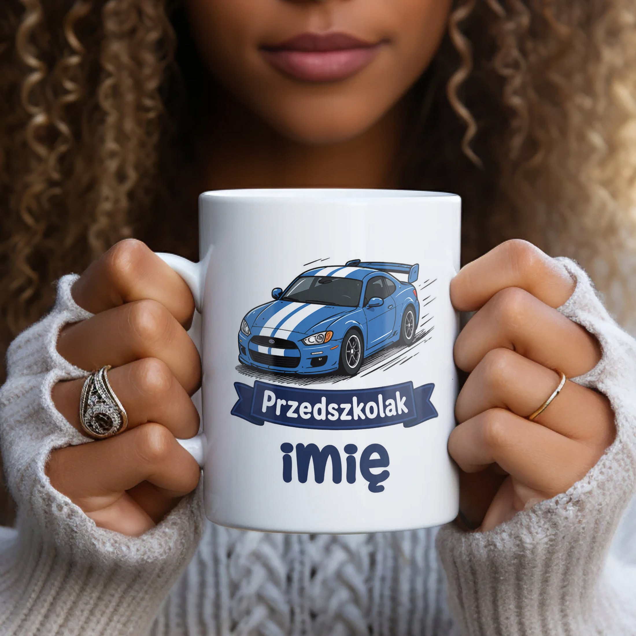 Biały Kubek z nadrukiem personalizowany Przedszkolak Szkoła Dla Dzieci
