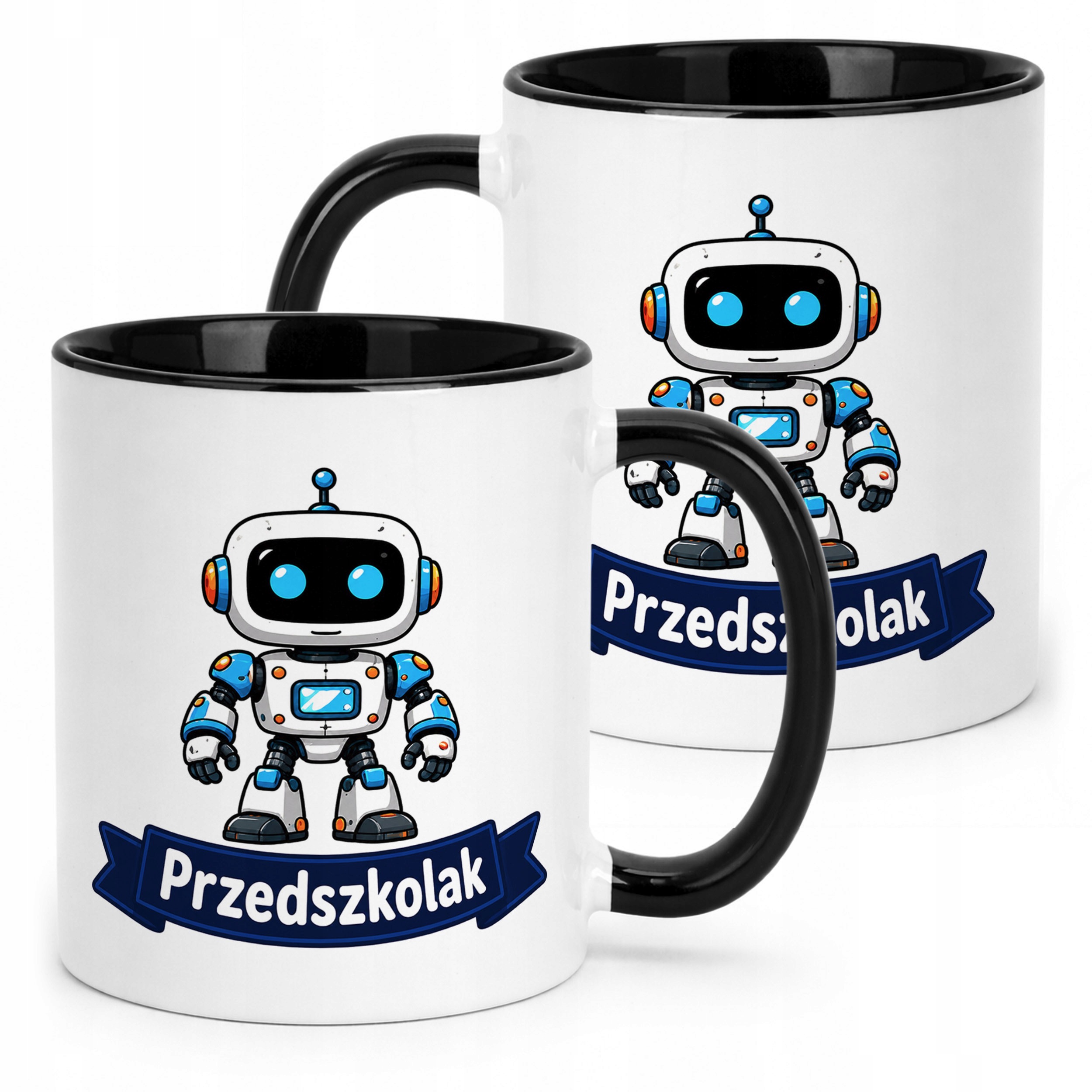 Kubek Czarny z nadrukiem Przedszkolak Szkoła Dla Dzieci Prezent