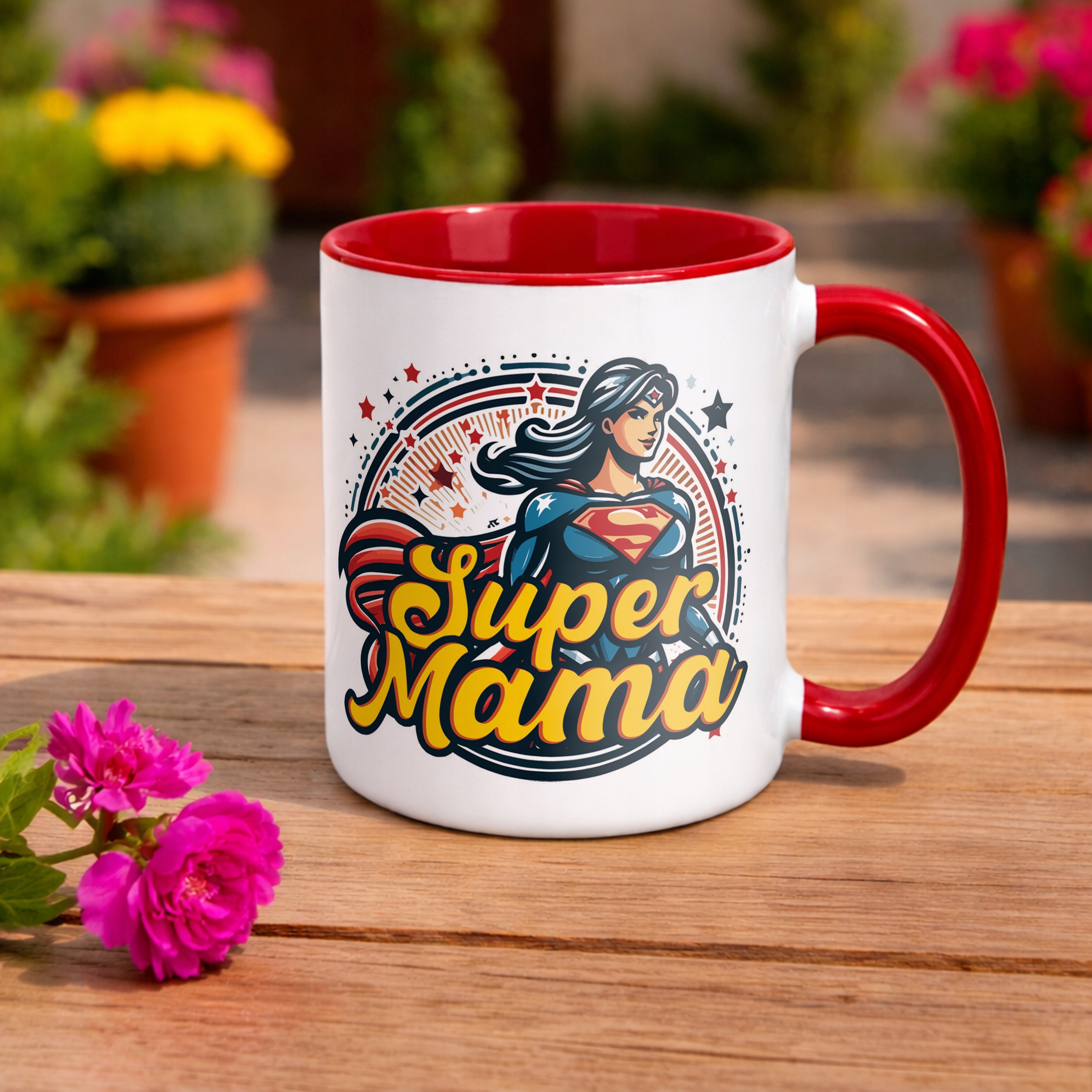 Kubek Czerwony Dzień Matki Dla Mamy Prezent Upominek Super Mama
