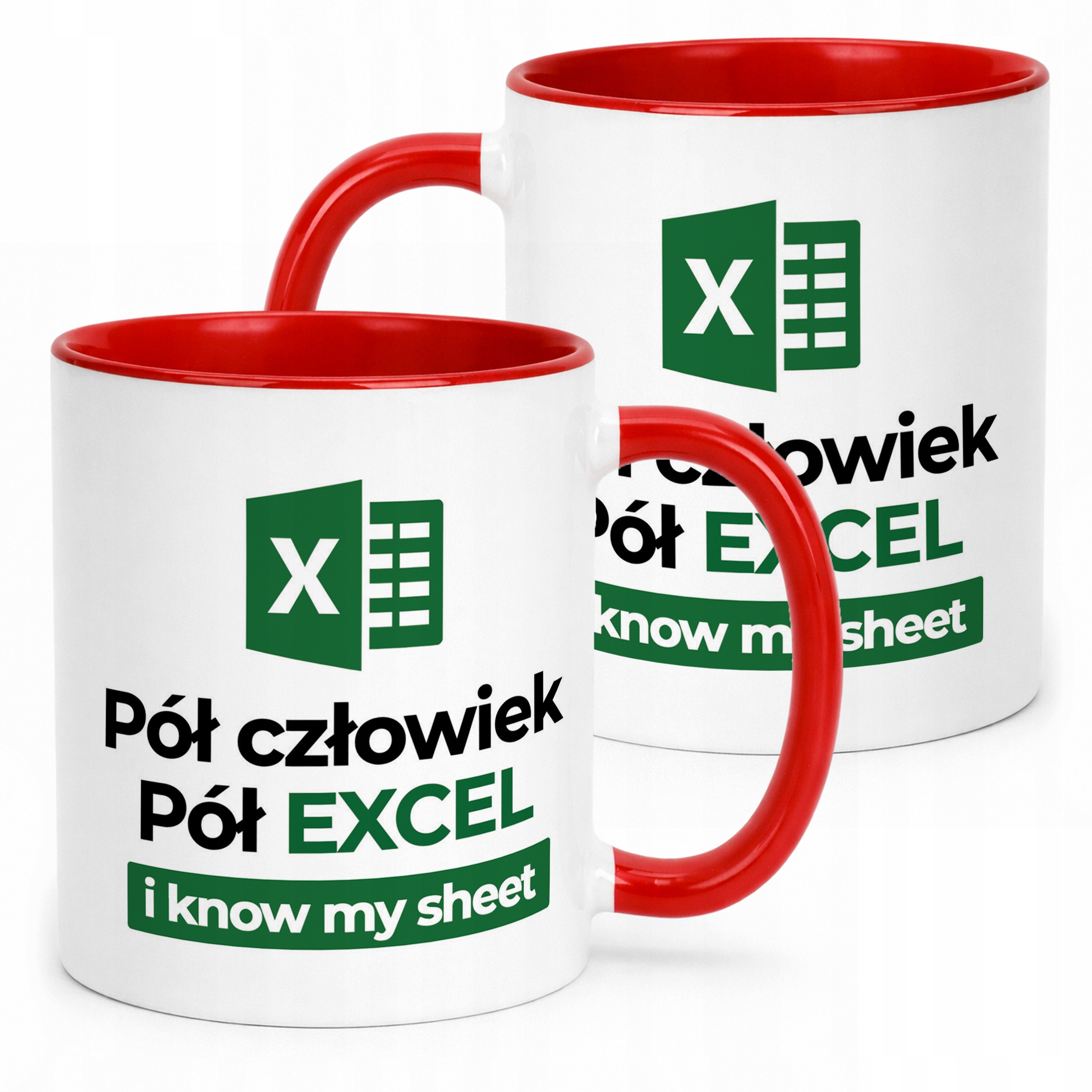 Kubek ceramiczny Pół Człowiek Pół Excel Zabawny Prezent Praca