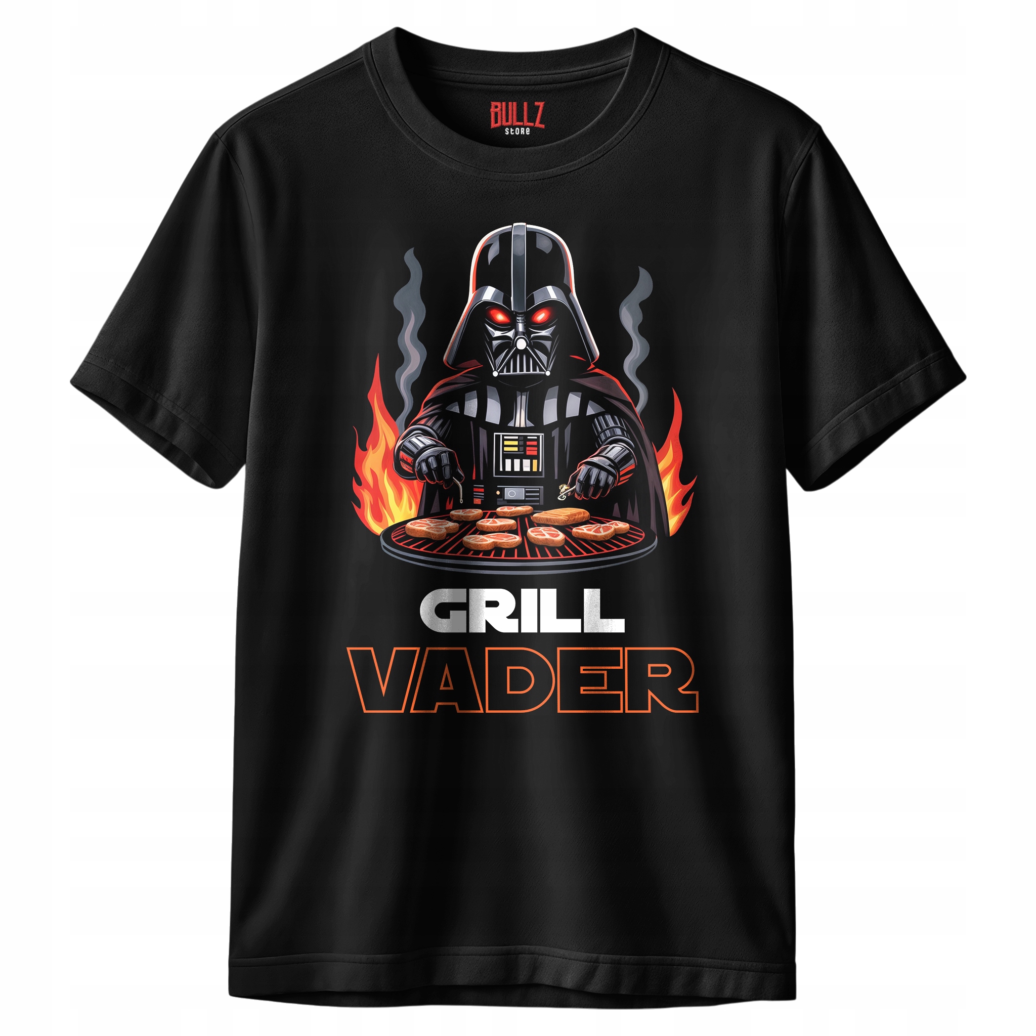 Koszulka czarna męska Grill Vader Zabawny Prezent