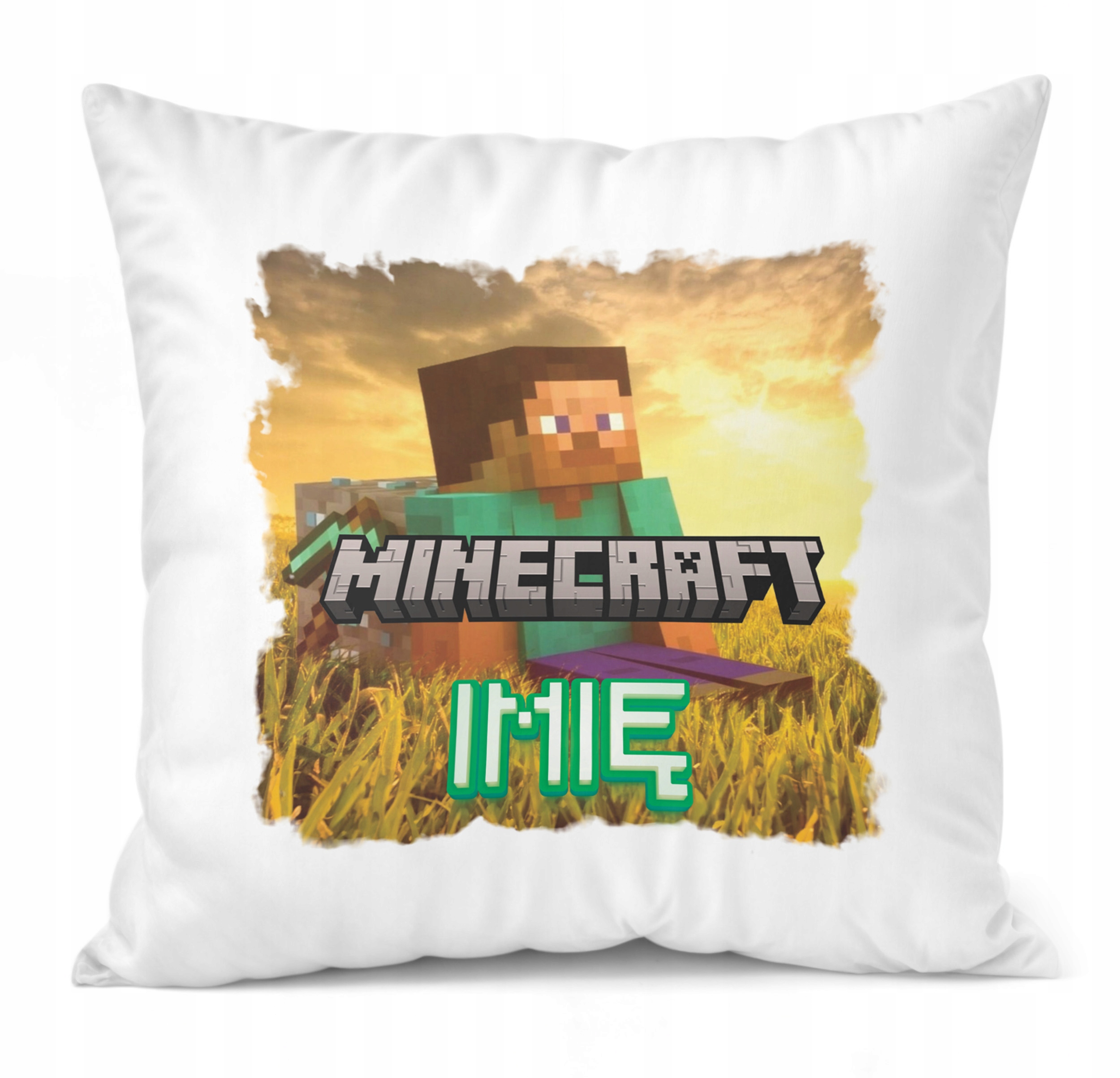Zestaw Personalizowany Kubek + Poduszka 38×38 cm Dla Graczy Minecraft