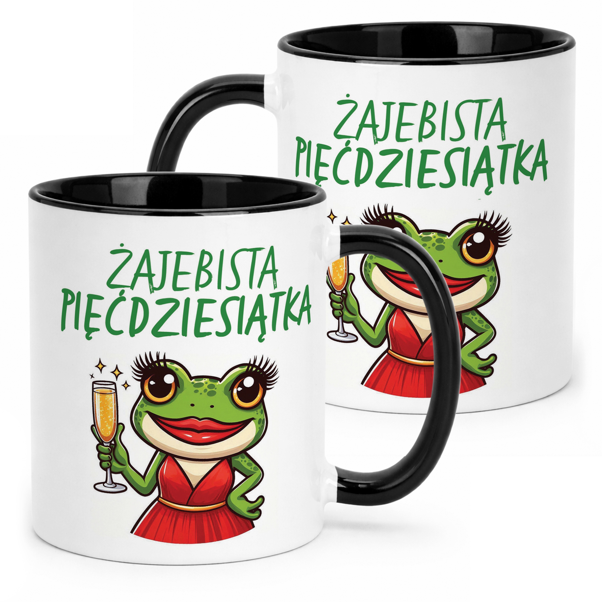 Kubek Czarny Żajebista 50 Dla Kobiety Na Urodziny Prezent