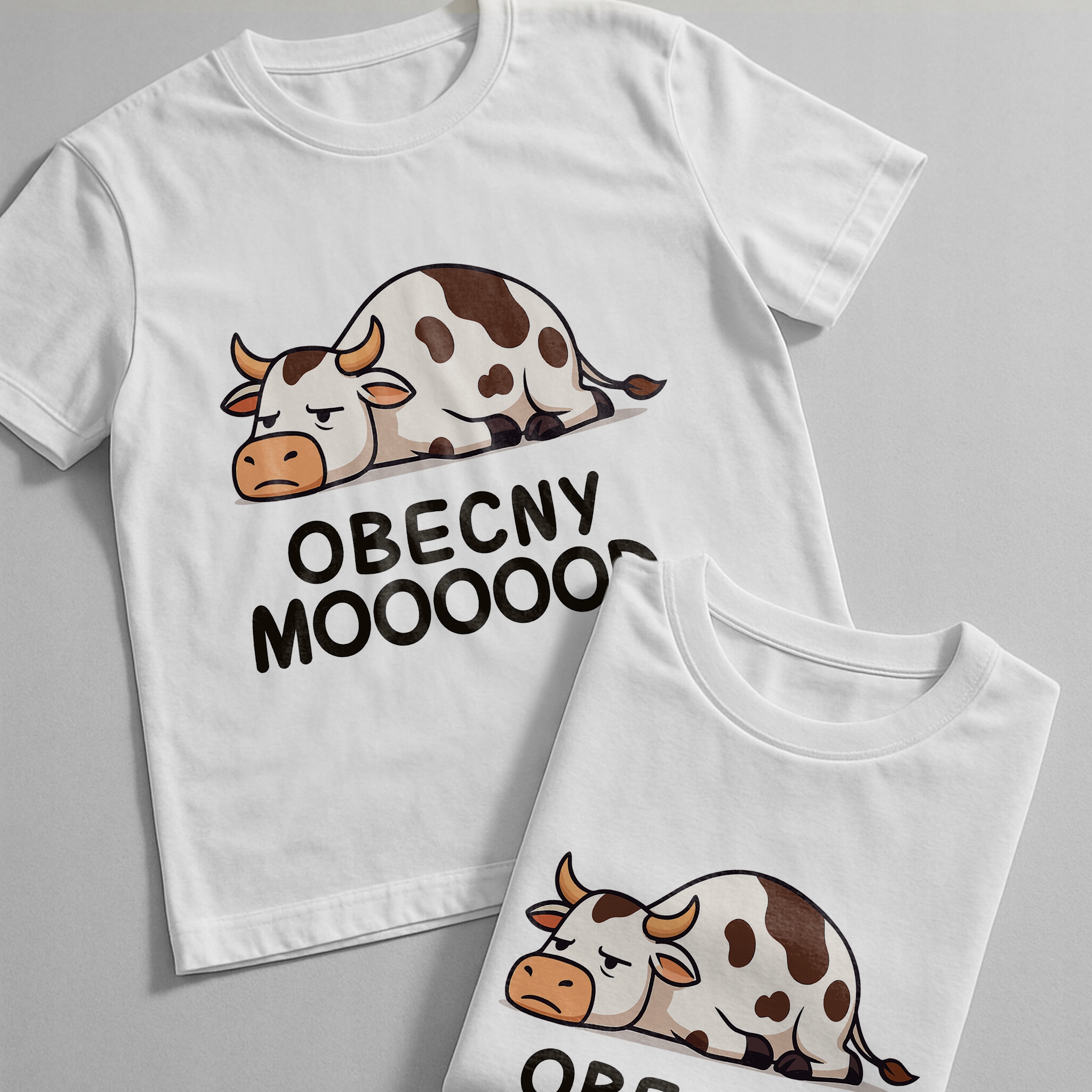 Koszulka biała męska Obecny Mooood Zabawny Prezent