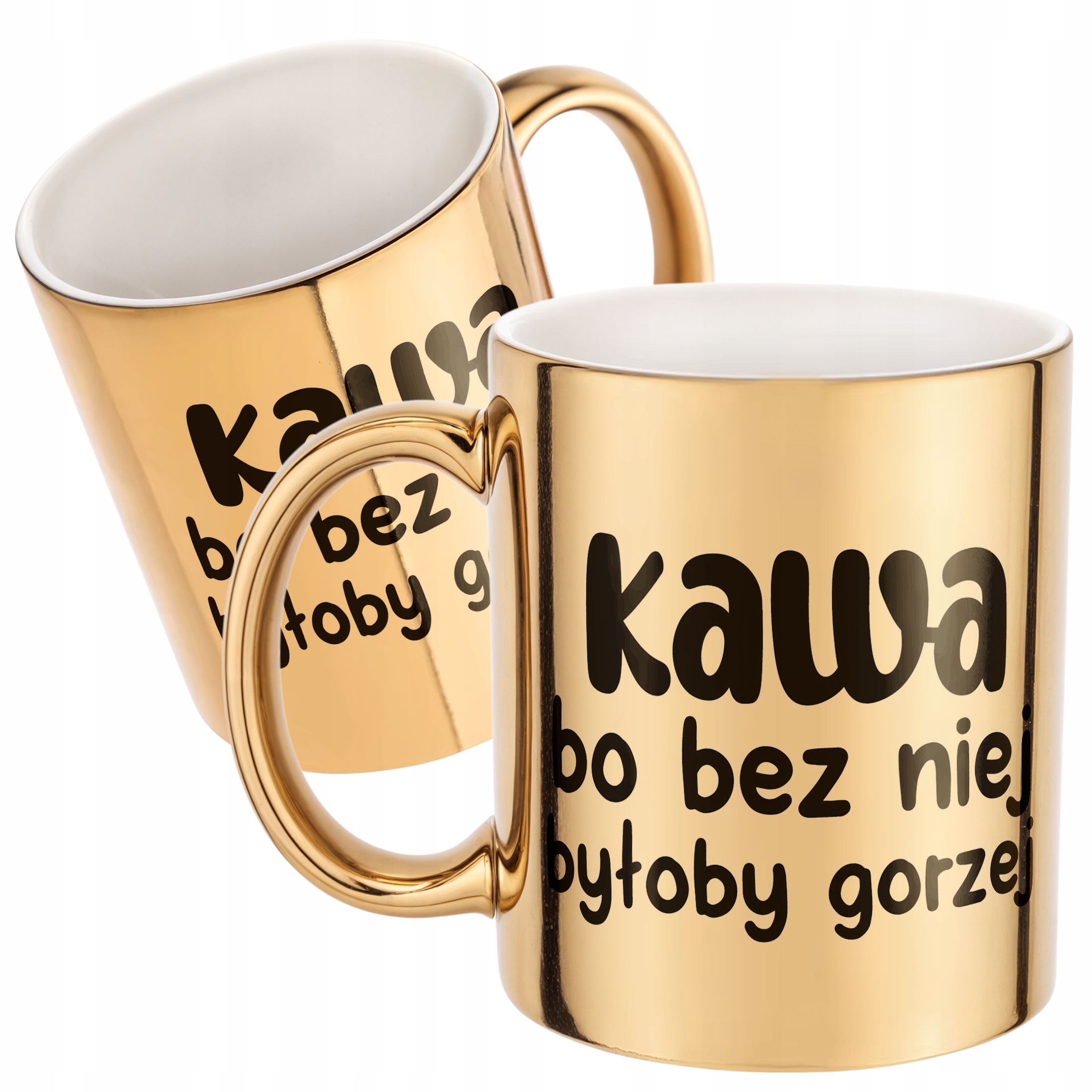 Złoty Kubek Kawa Bo Bez Niej Było By Gorzej Zabawny Prezent