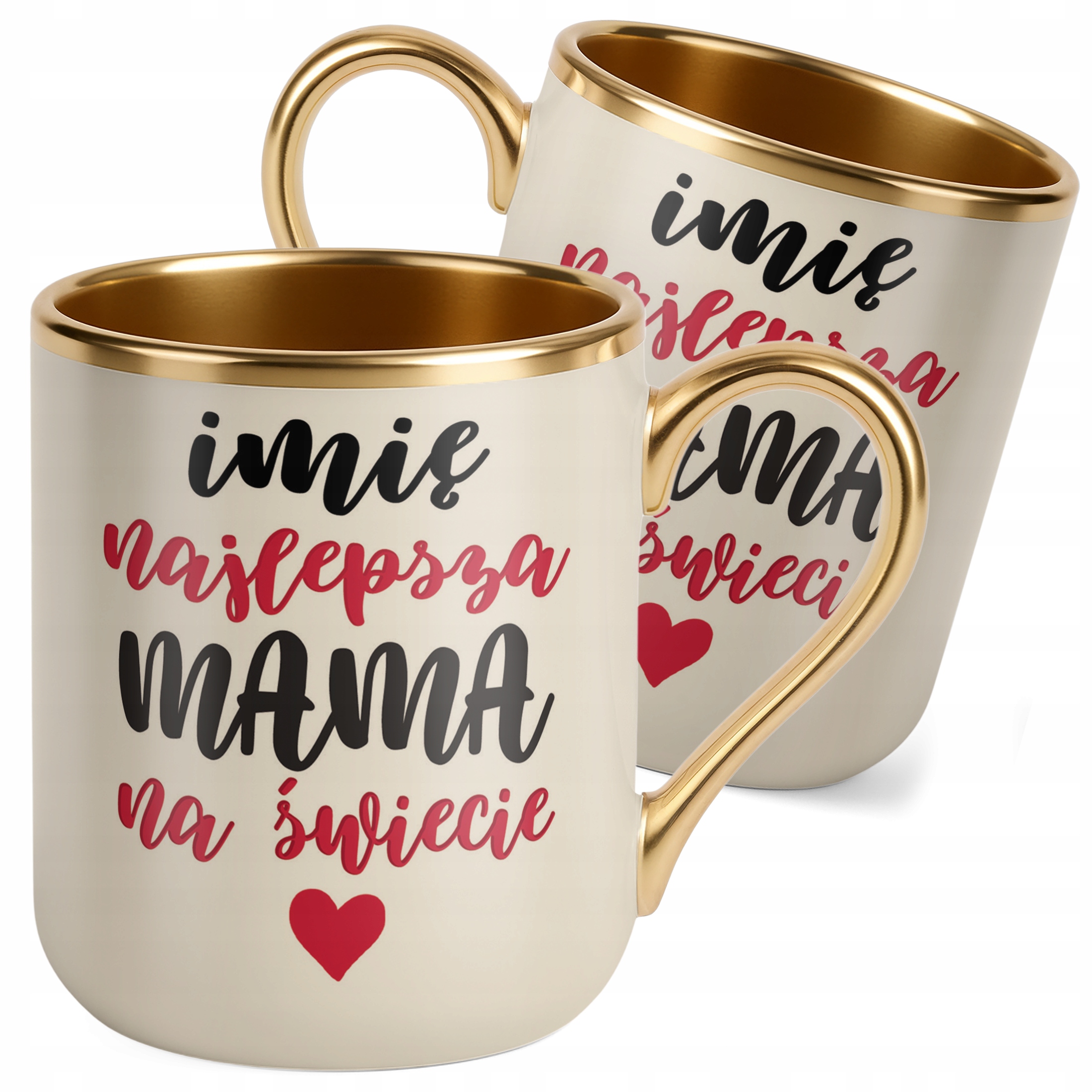 Kubek Premium Złoty Ecru Personalizowany Dzień Matki Dla Mamy