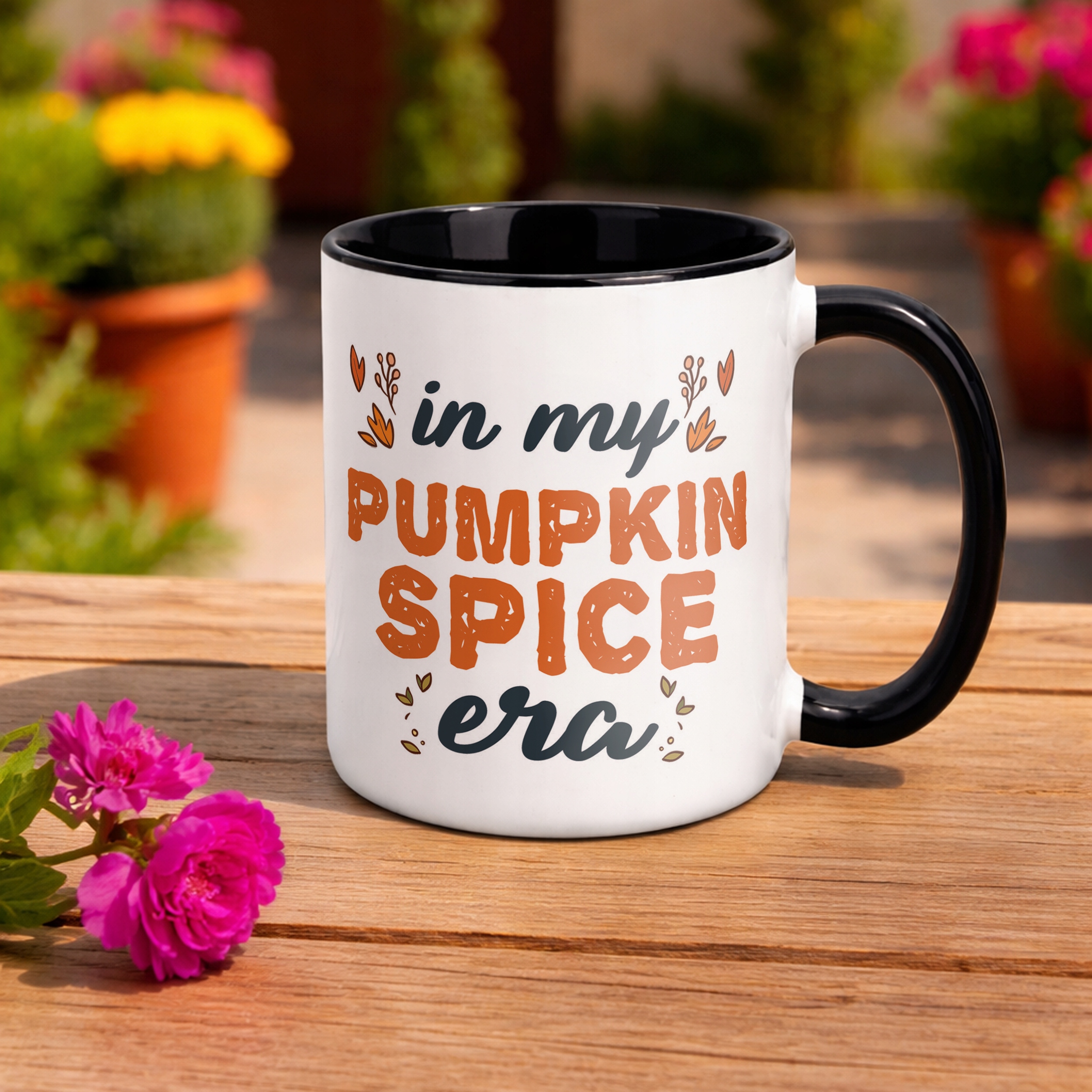 Kubek Czarny Jesienny Jesień In My Pumpkin Spice Era Dynia Prezent