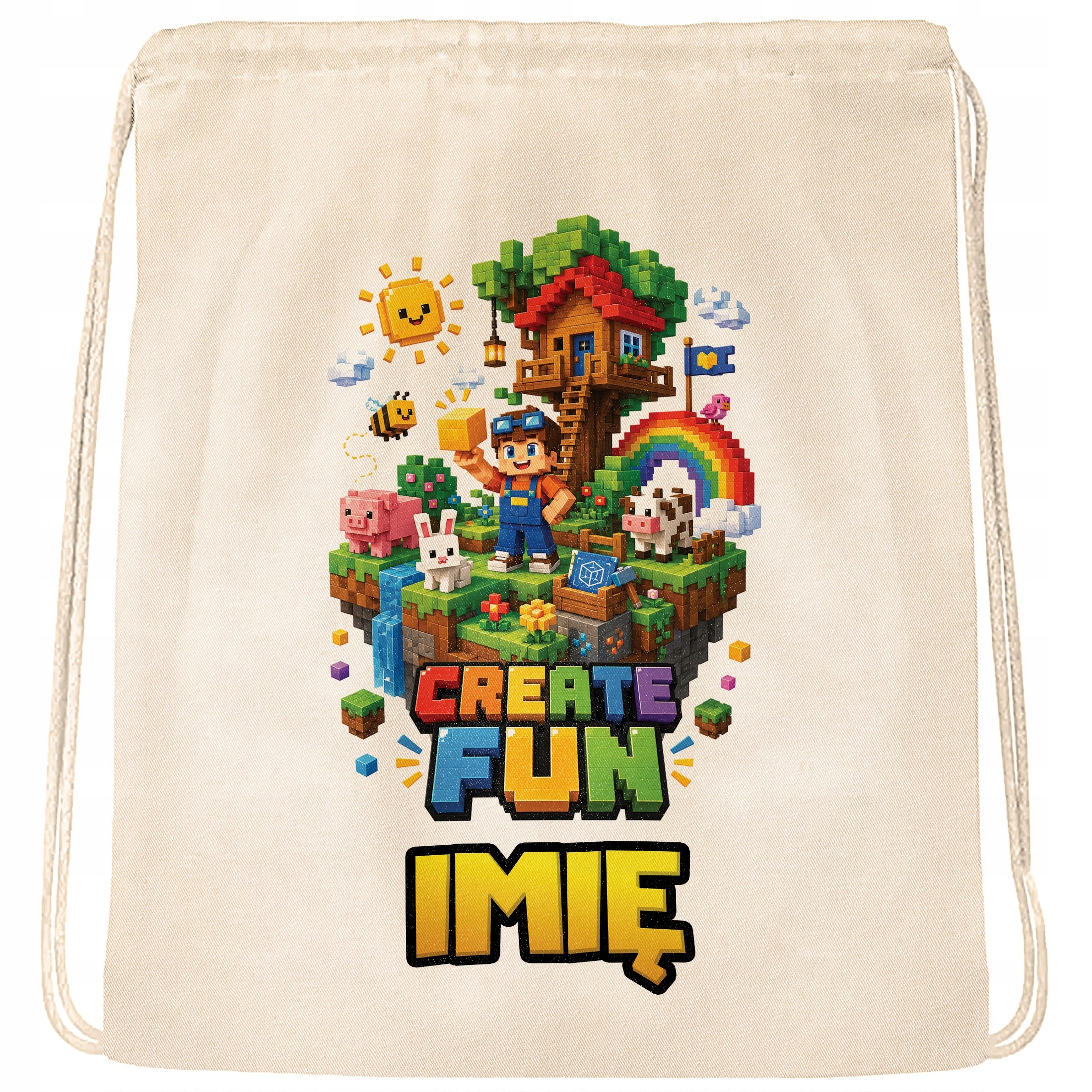 Zestaw Personalizowany Plecak Worek Kubek Czarny gra Create Fun Prezent