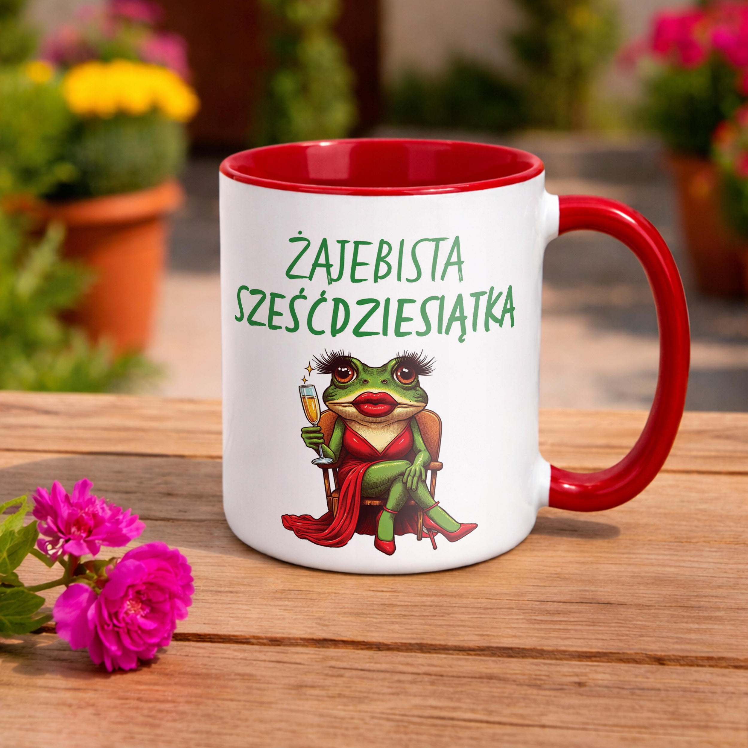 Kubek Czerwony Żajebista 60 Dla Kobiety Na Urodziny Prezent