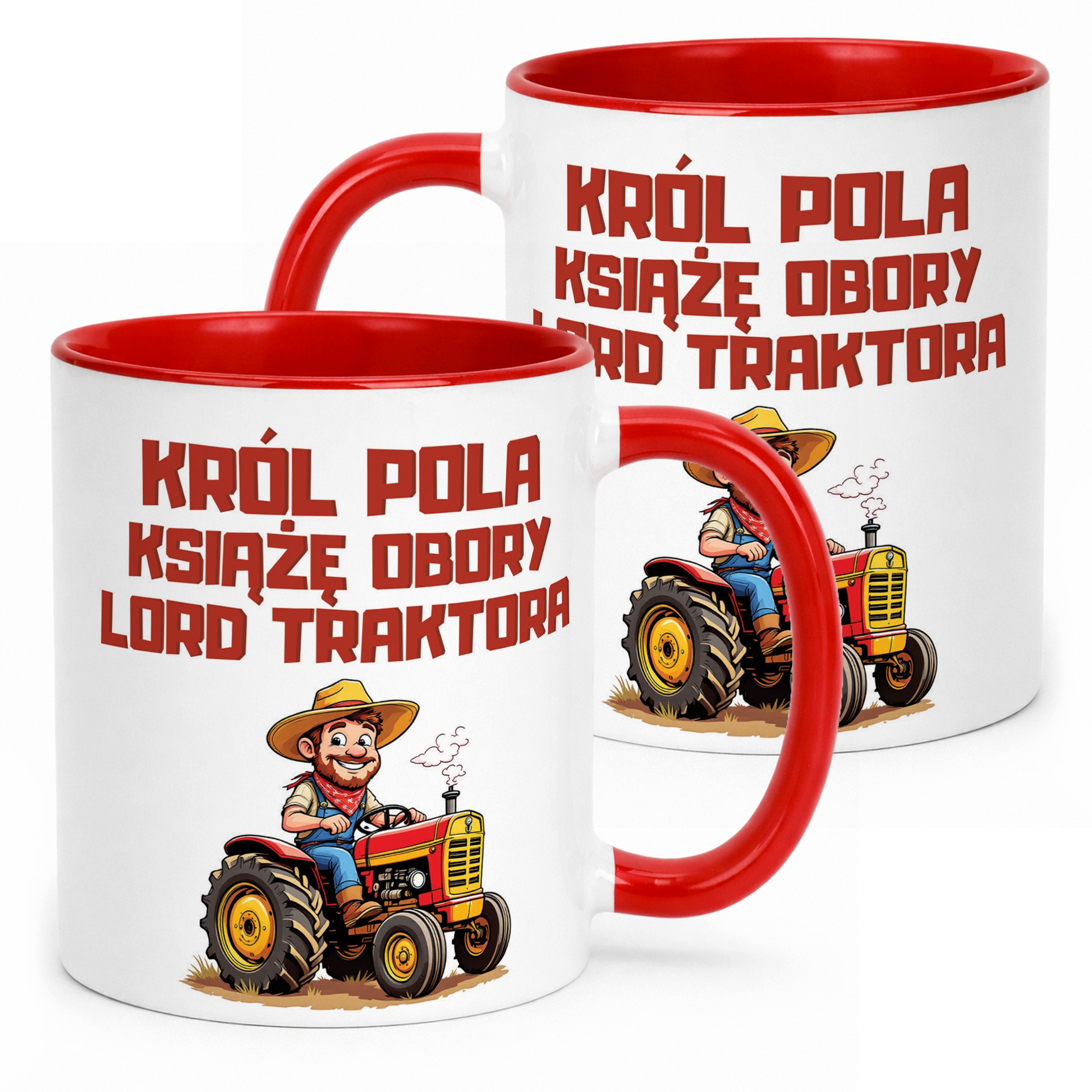 Kubek Czerwony Rolnik Dla Rolnika Traktor Zabawny Prezent Upominek