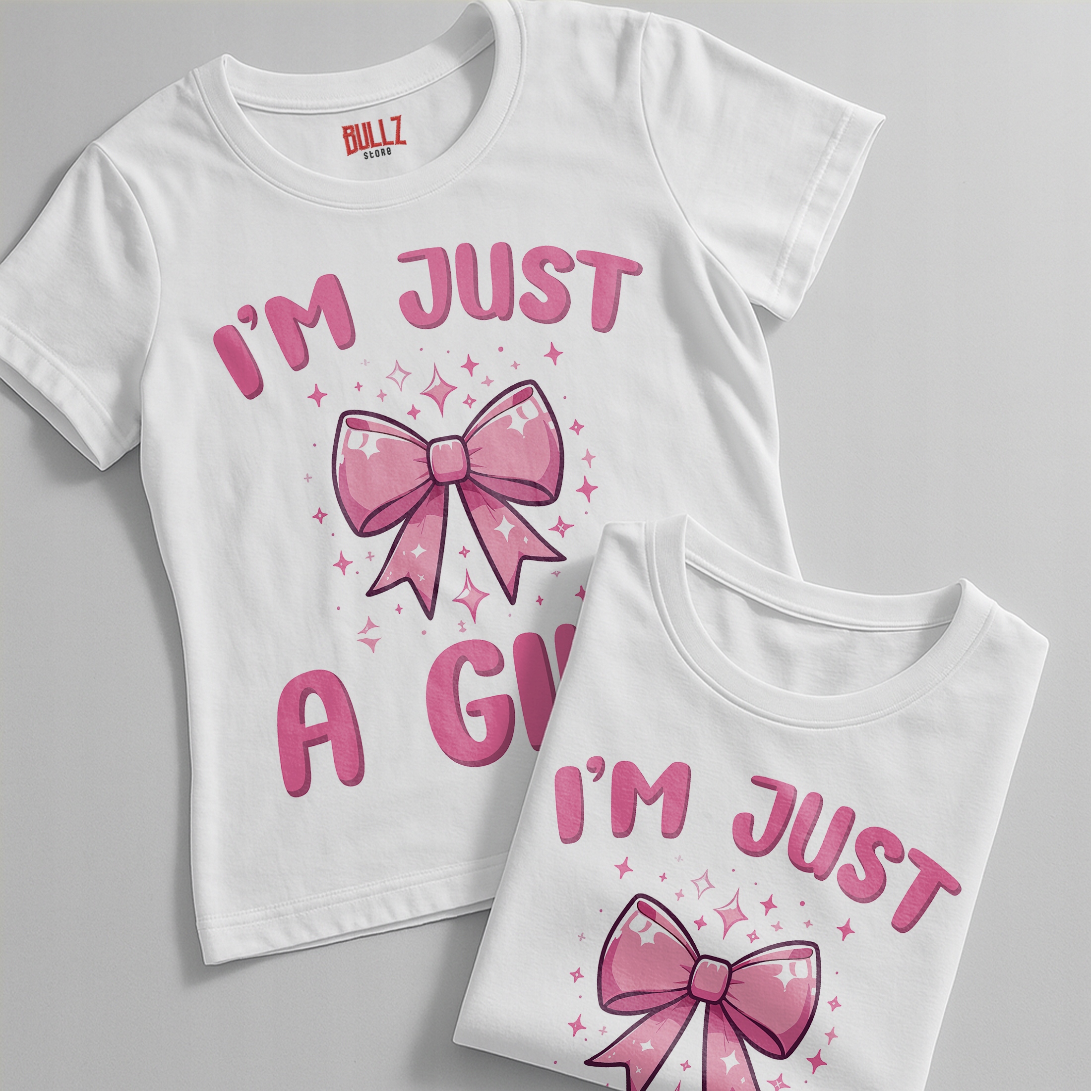 Koszulka biała damska I’m Just A Girl Mem Zabawny Prezent