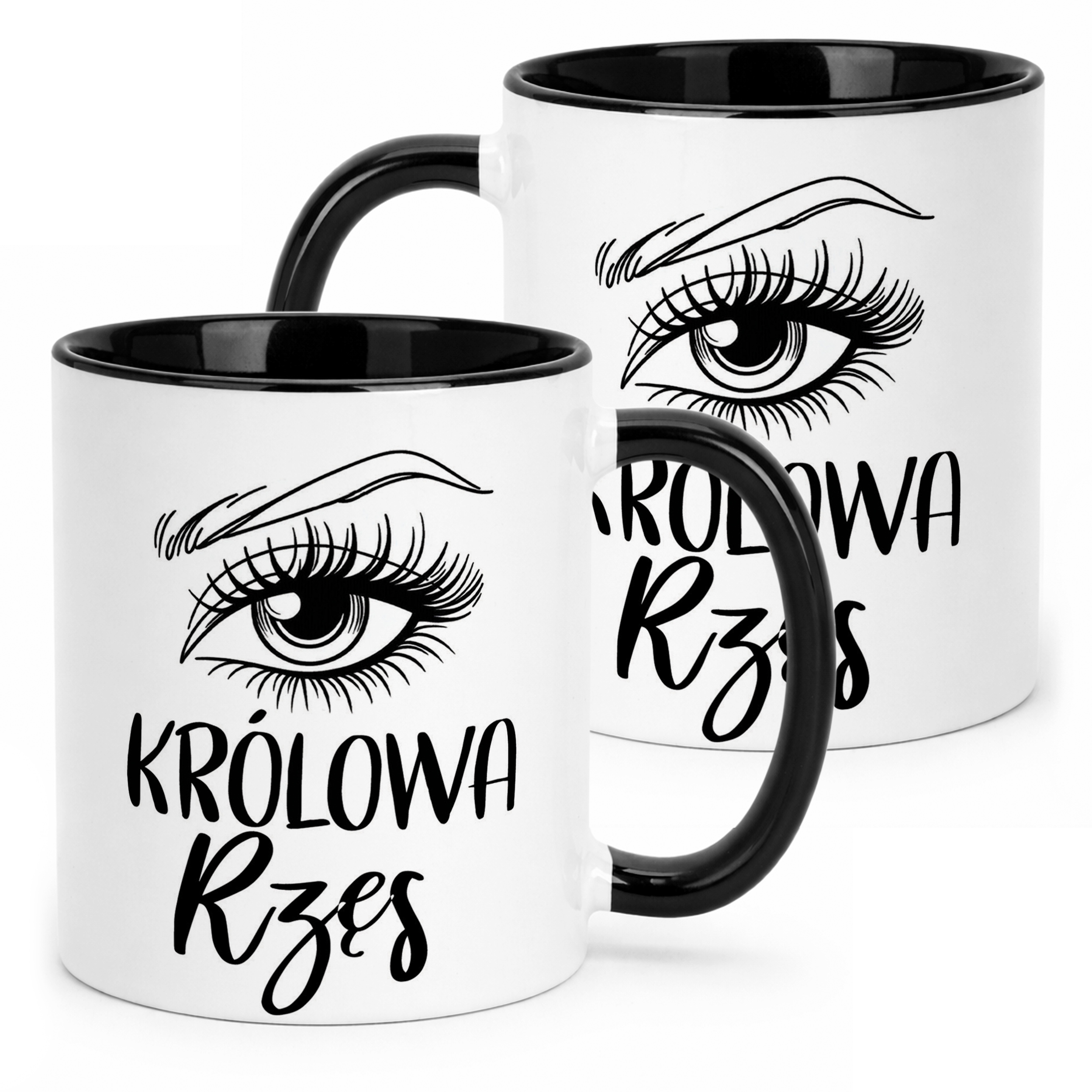 Kubek Czarny Królowa Rzęs Dla Stylistki Rzęs Prezent