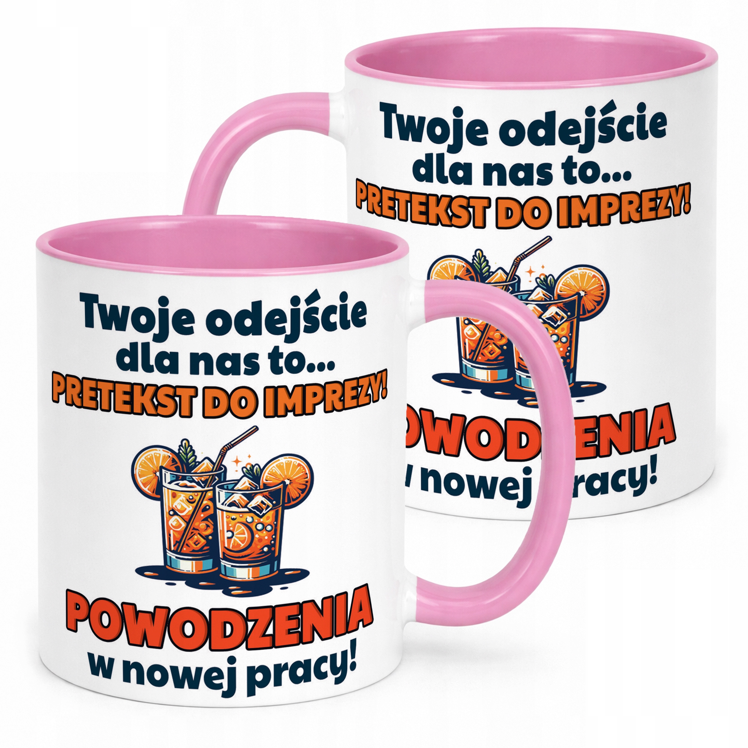 Kubek Różowy Pożeganie Odejście z Pracy Dla Kolegi Koleżanki Prezent