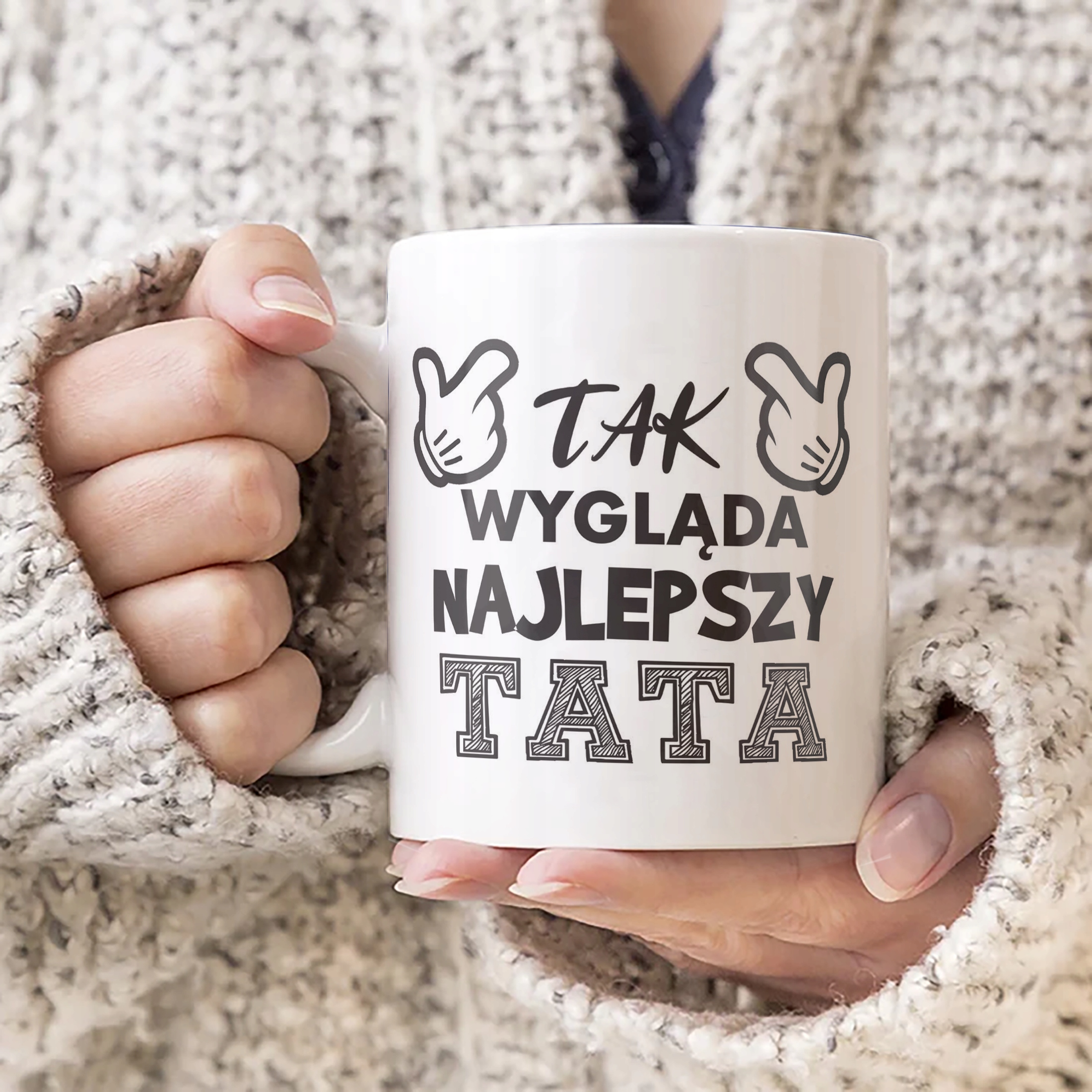 Kubek ceramiczny Dzień Ojca Dla Taty Tak Wygląda Najlepszy Tata Prezent