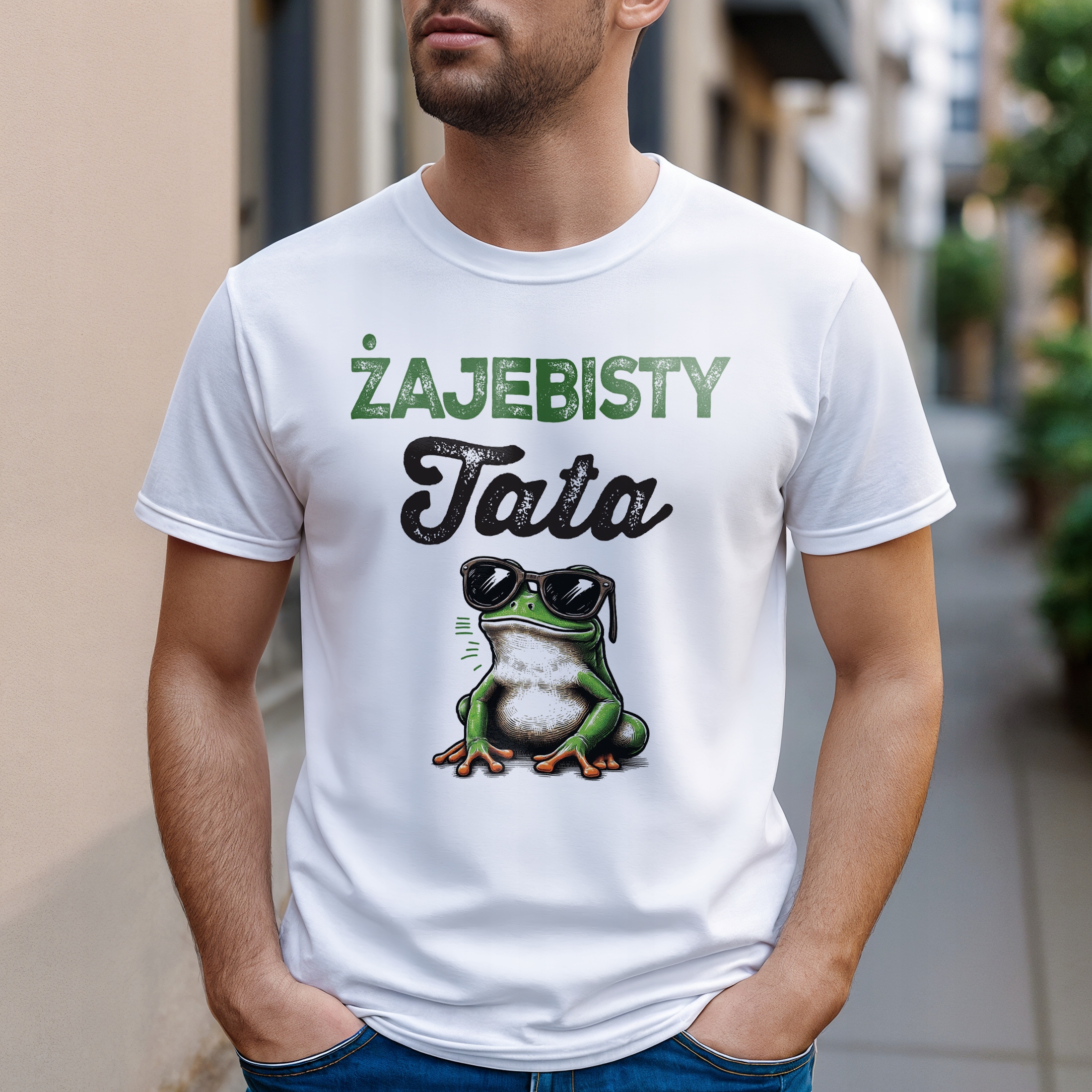 Koszulka biała męska Dzień Ojca Dla Taty Prezent