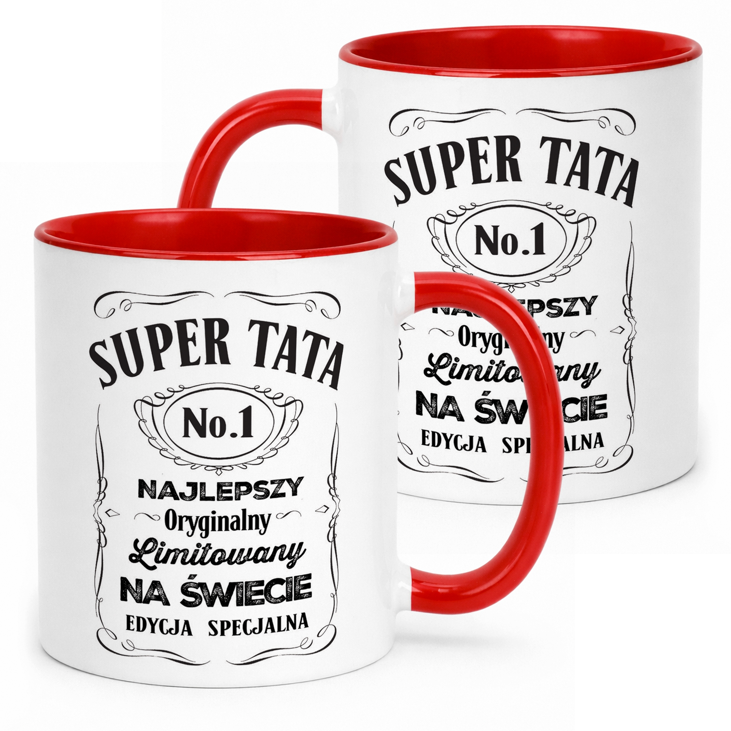 Kubek Czerwony Dzień Ojca Dla Taty Super Tata Prezent