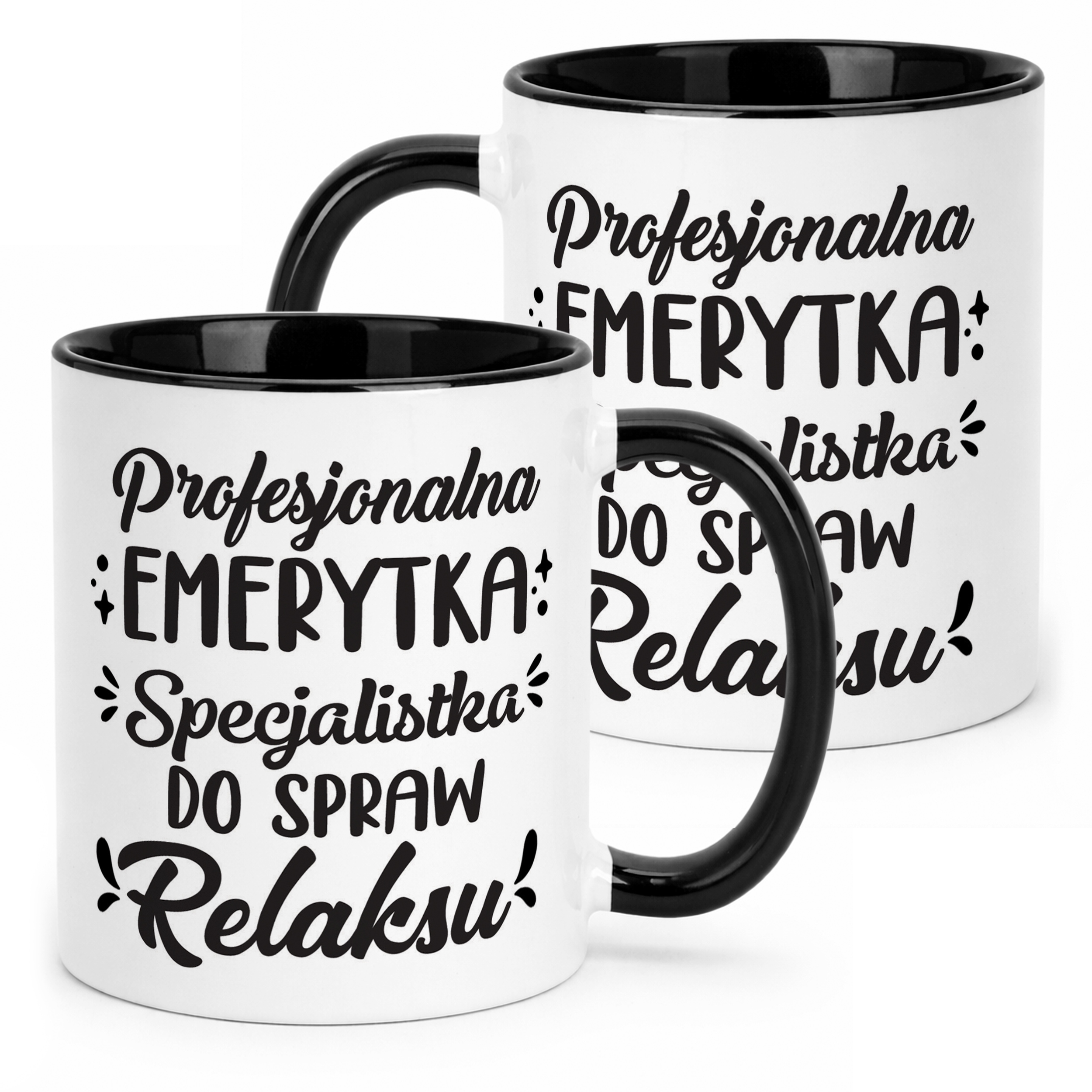 Kubek Czarny z okazji Emerytury Dla Emerytki Prezent Upominek