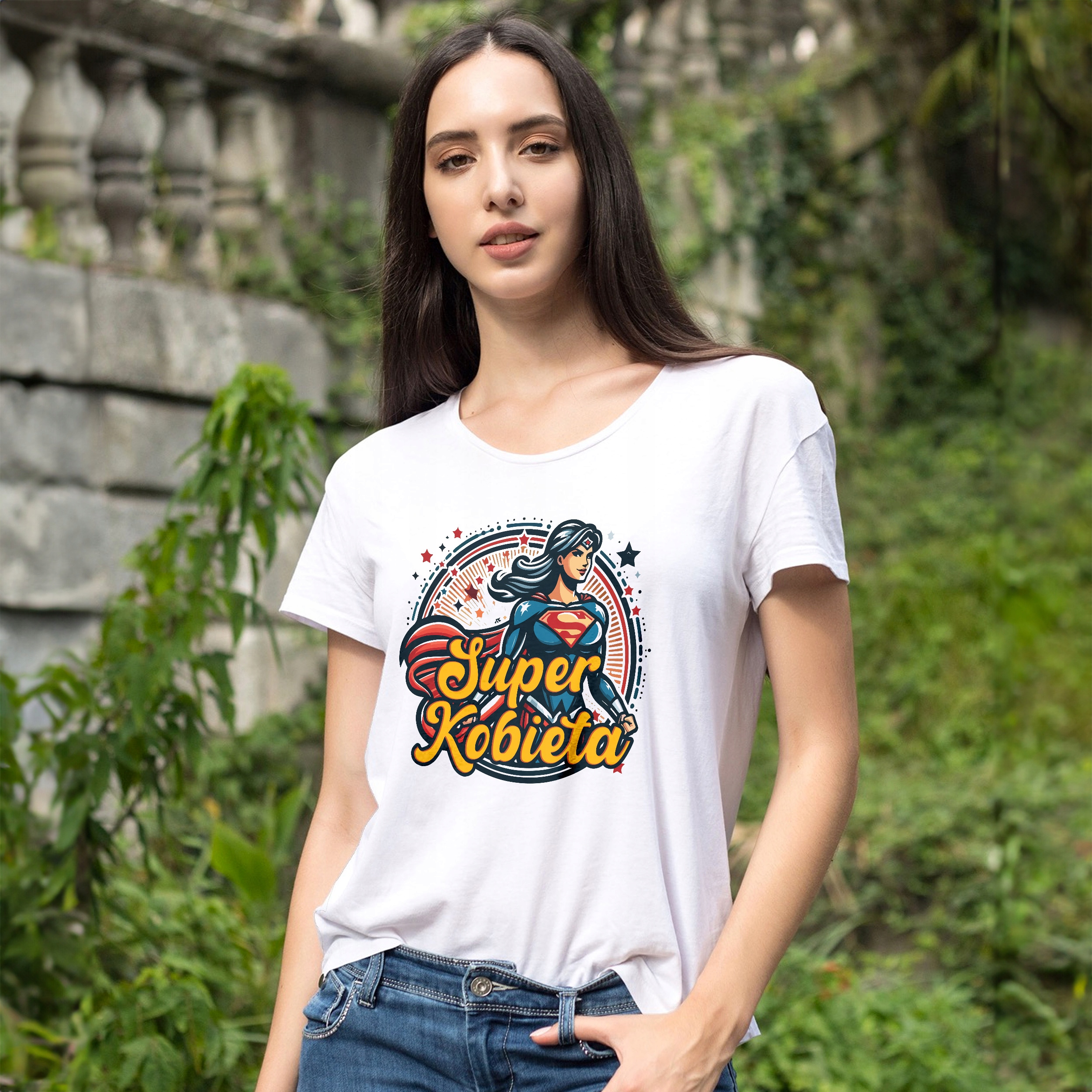 Koszulka Damska T-shirt Na Dzień Kobiet Prezent Super Kobieta
