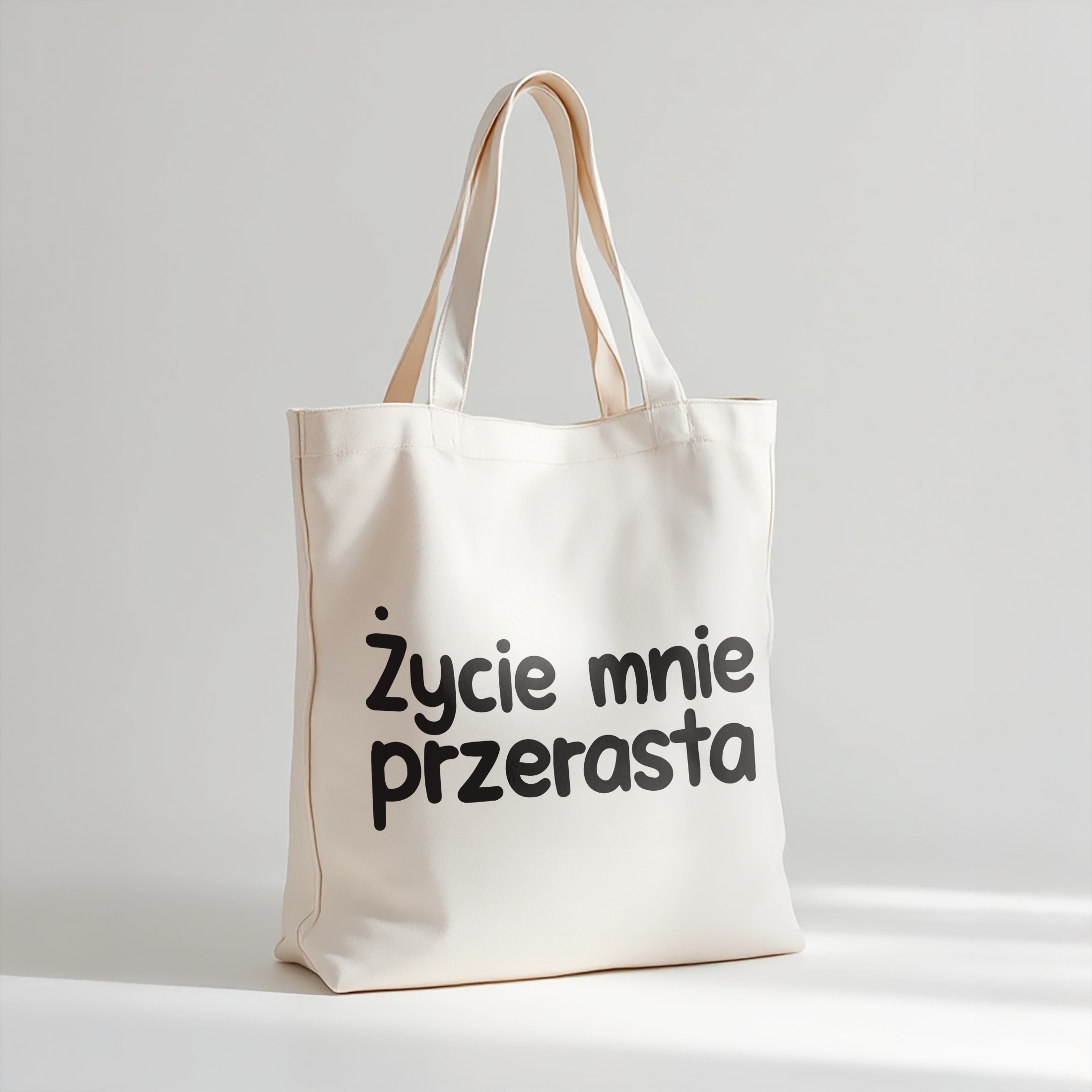 Torba bawełniana premium Życie Mnie Przerasta Zabawny Prezent