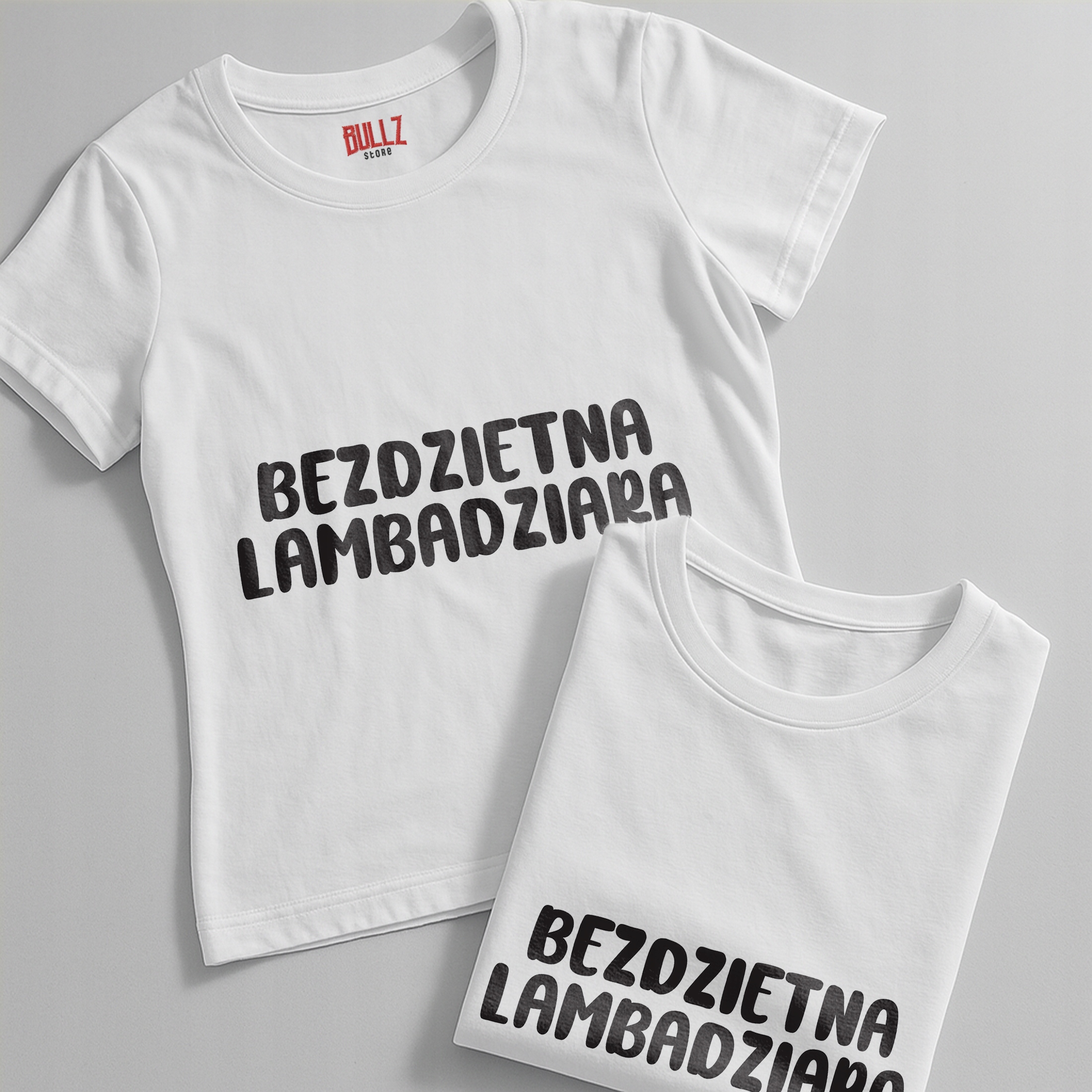 Koszulka biała damska Bezdzietna Lambadziara Zabawny Prezent