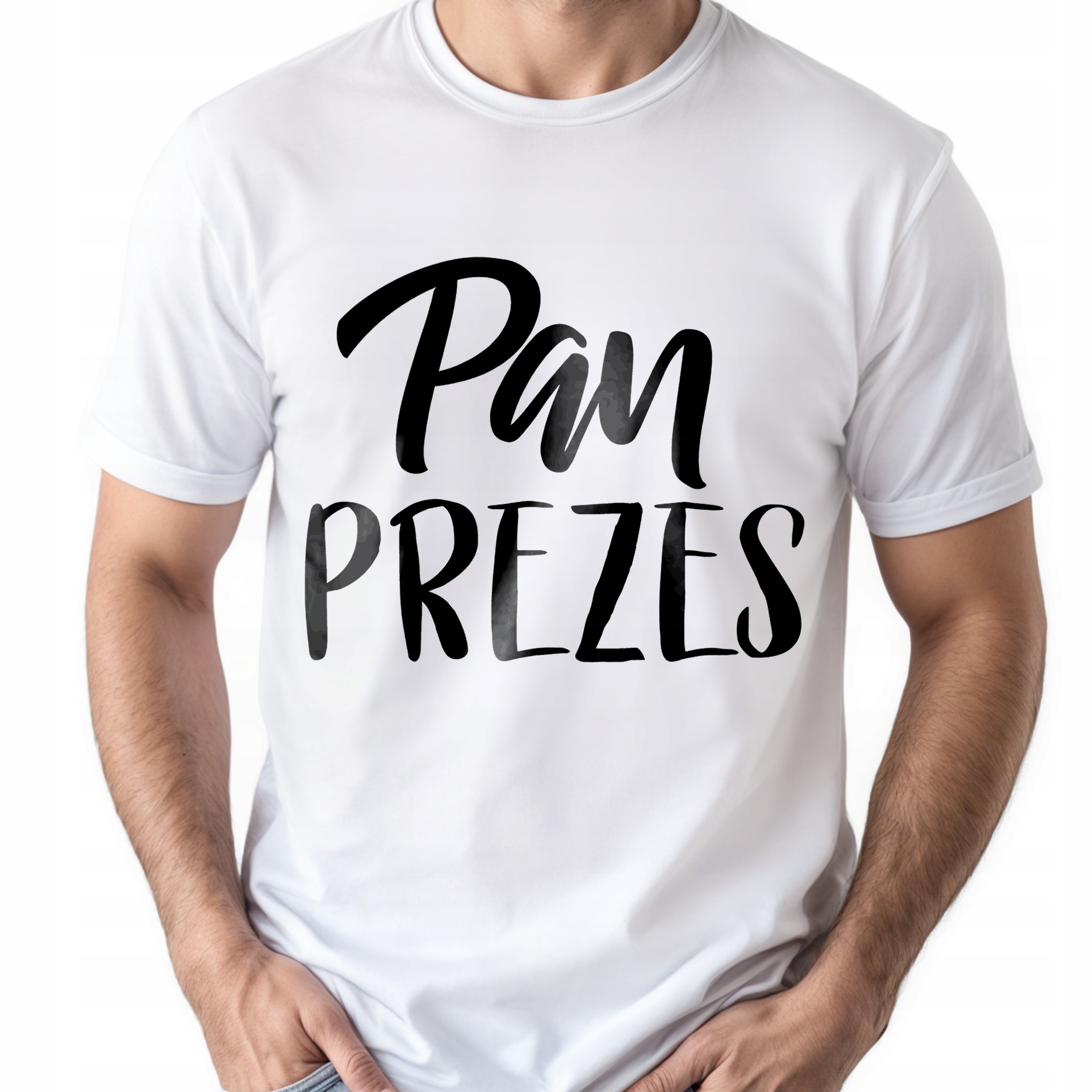 Koszulka biała męska Pan Prezes Zabawny Prezent r. 3XL