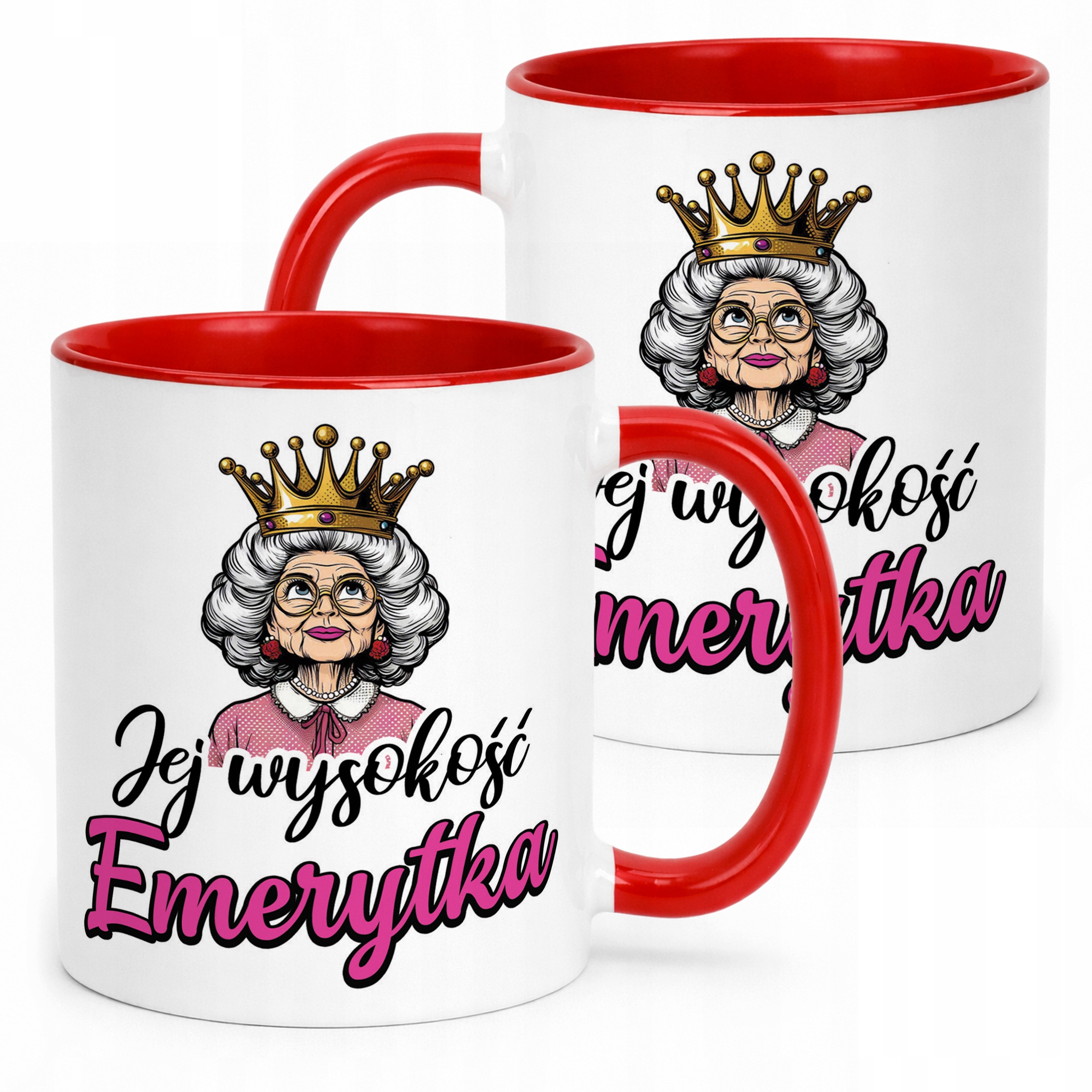 Kubek Czerwony Z okazji Emerytury Dla Emerytki Prezent Upominek