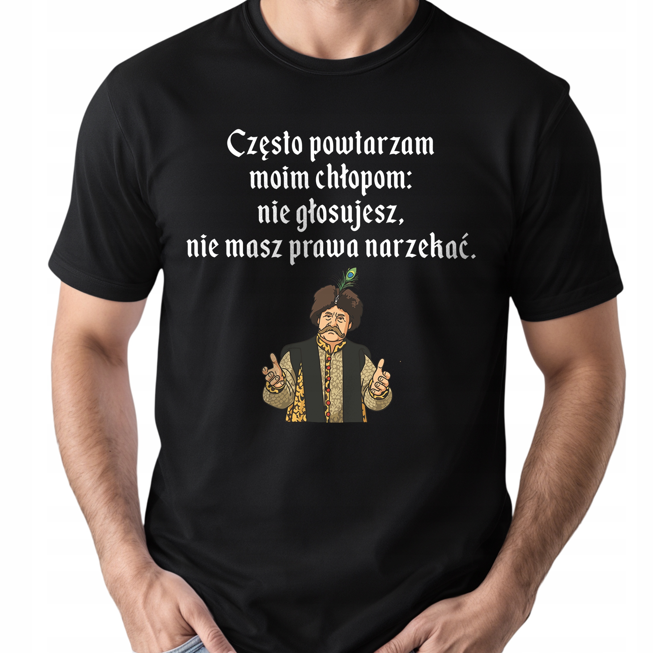 Koszulka czarna męska 1670 Często Powtarzam Moim Chłopom